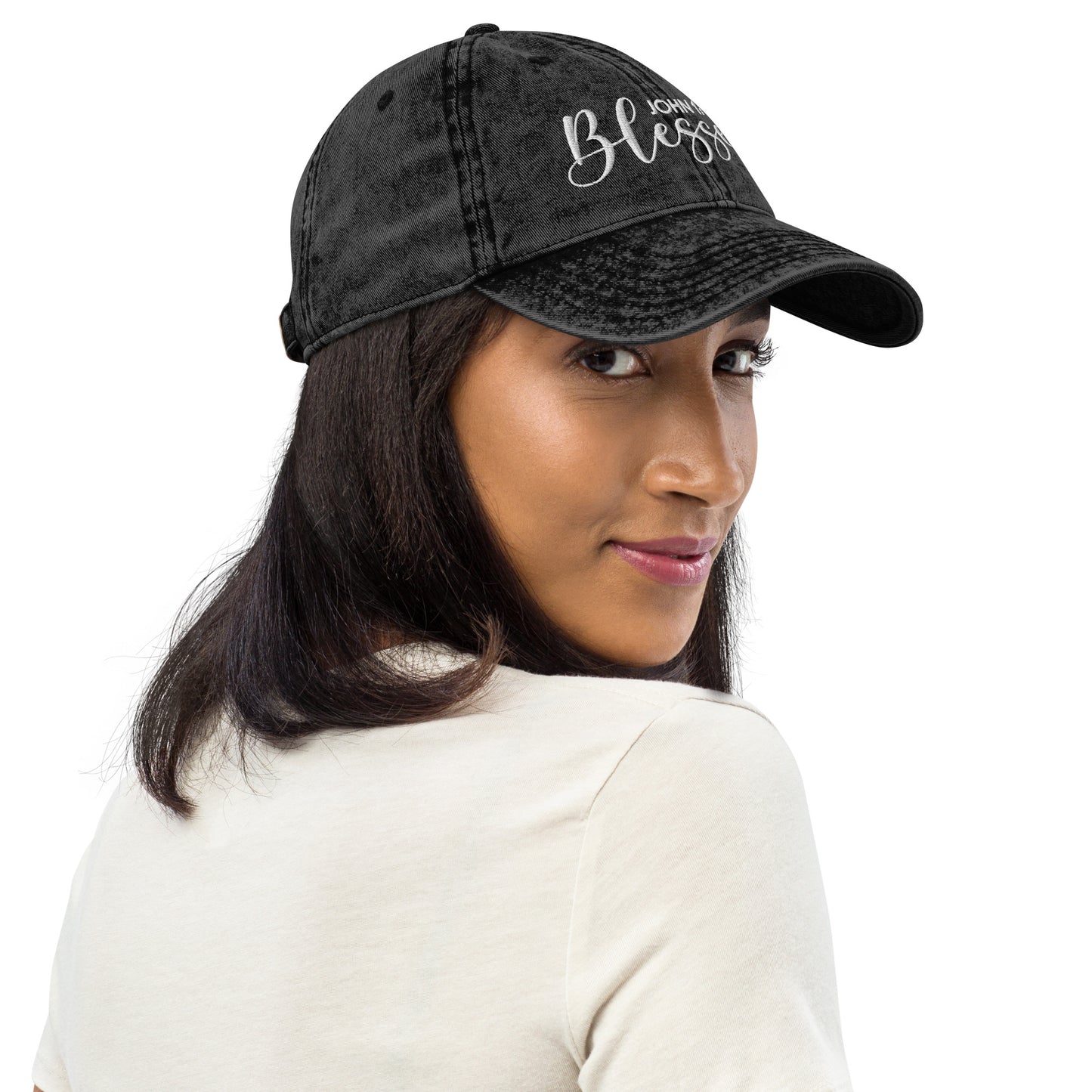 Blessed Vintage Cotton Twill Embroidered Cap - Humble & Faithful Co.