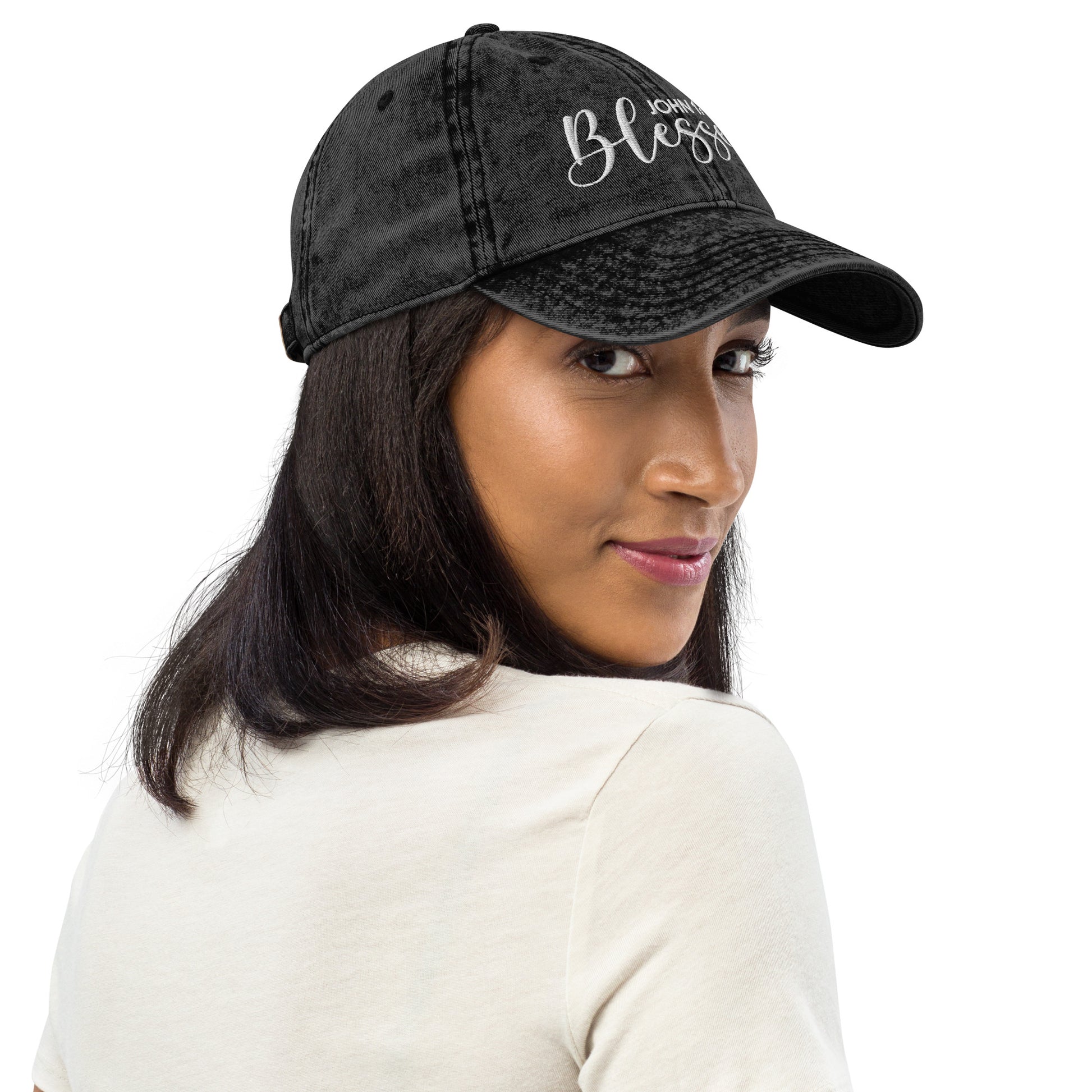 Blessed Vintage Cotton Twill Embroidered Cap - Humble & Faithful Co.