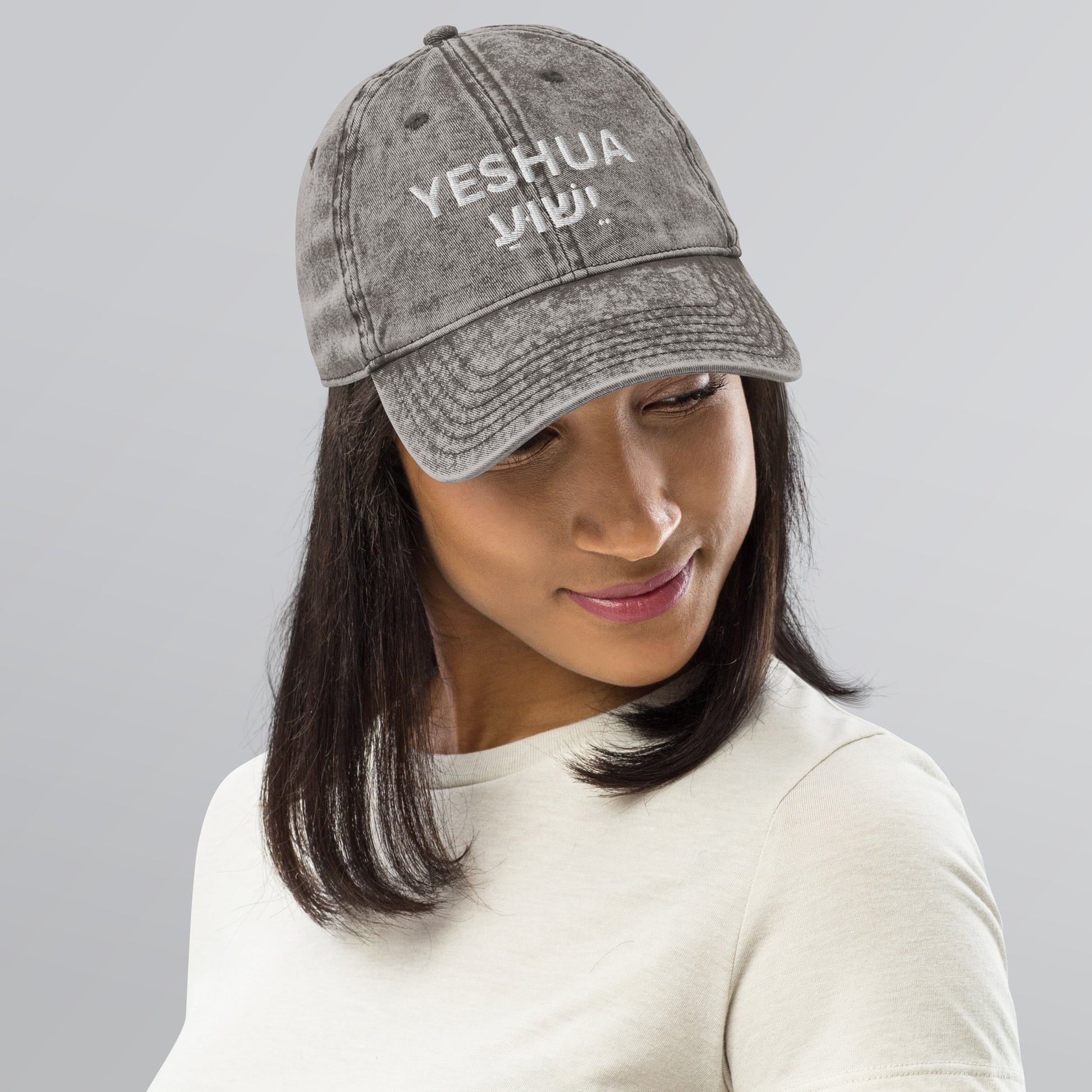 Vintage Cotton Twill "Yeshua" Embroidered Cap - Humble & Faithful Co.