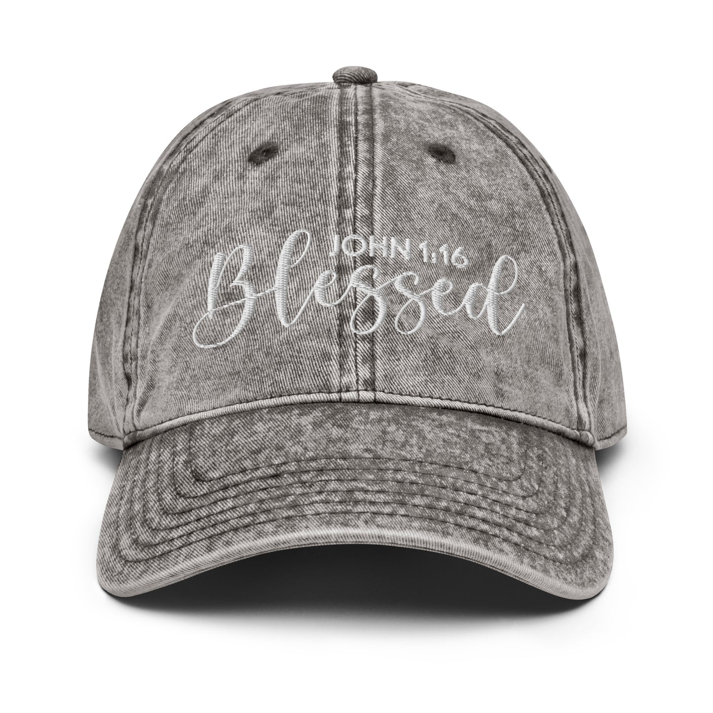 Blessed Vintage Cotton Twill Embroidered Cap - Humble & Faithful Co.