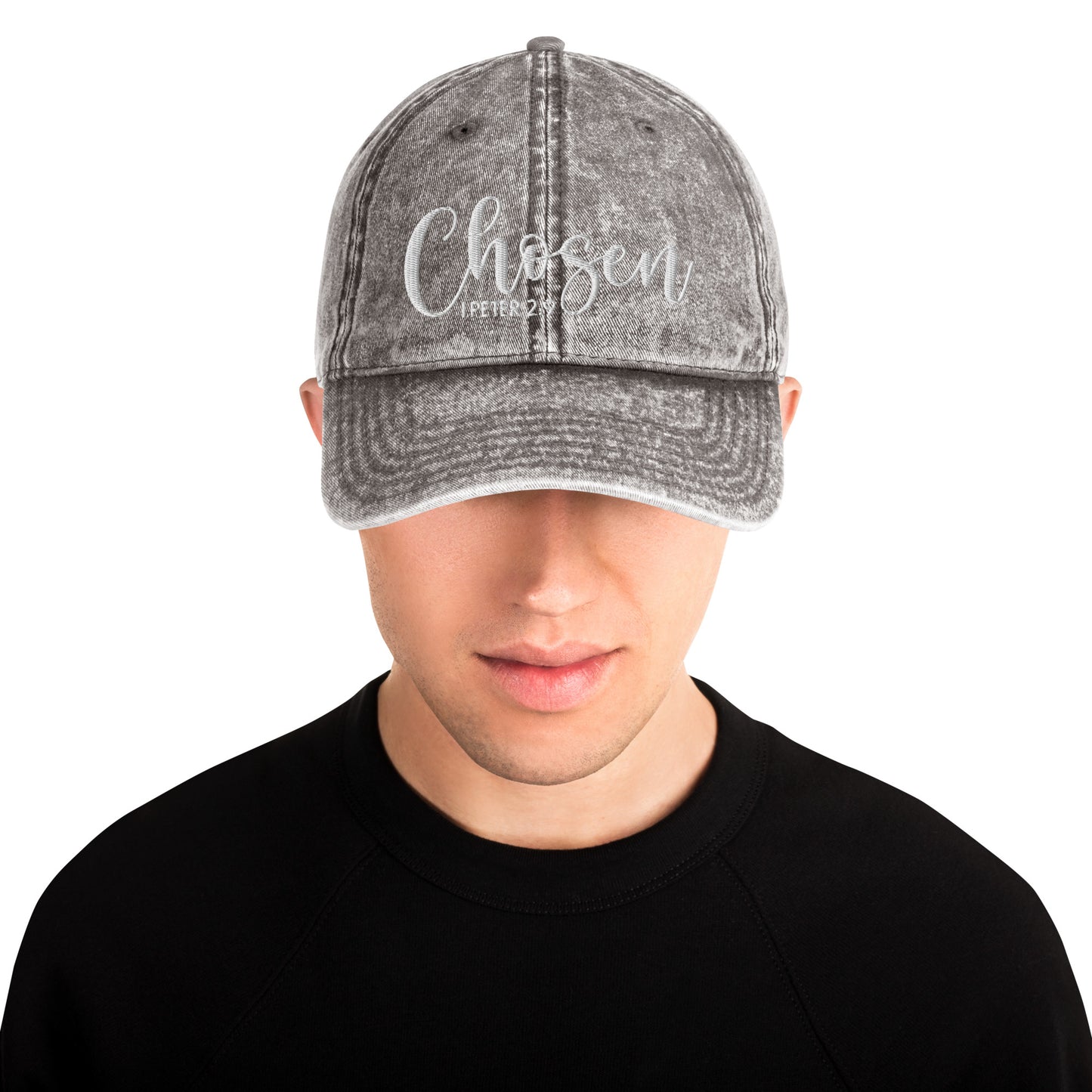 Chosen Vintage Cotton Twill Embroidered Cap (Unisex) - Humble & Faithful Co.