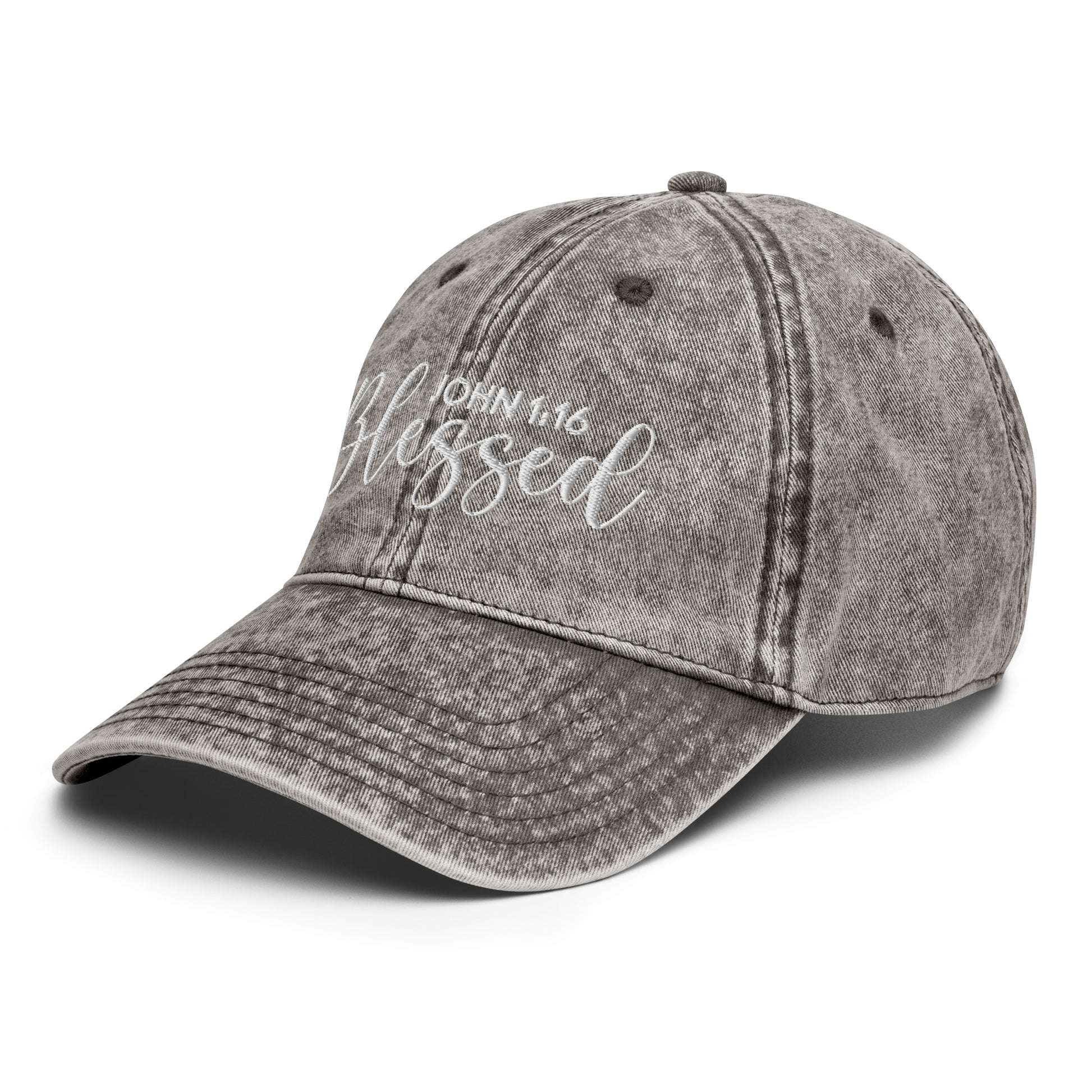 Blessed Vintage Cotton Twill Embroidered Cap - Humble & Faithful Co.
