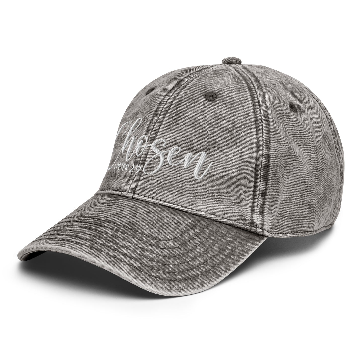 Chosen Vintage Cotton Twill Embroidered Cap (Unisex) - Humble & Faithful Co.