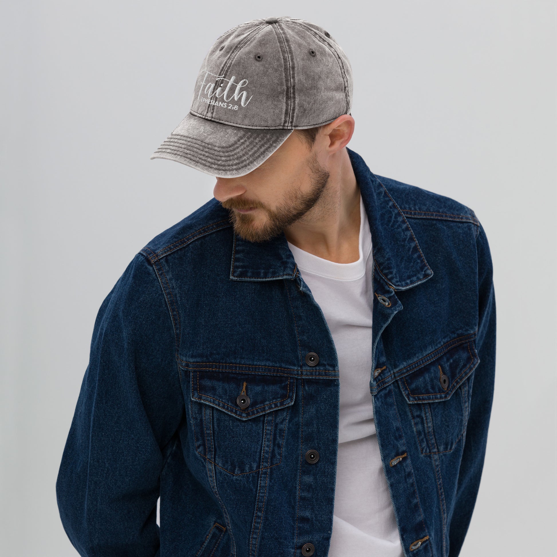 Faith Vintage Cotton Twill Embroidered Cap - Humble & Faithful Co.