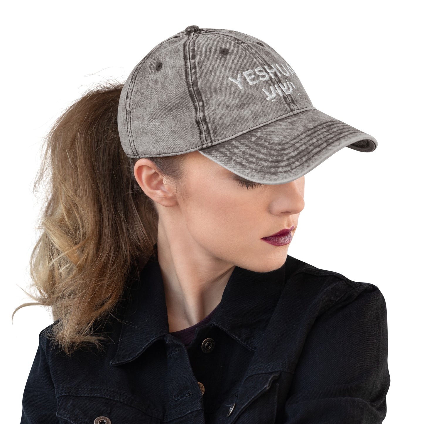 Vintage Cotton Twill "Yeshua" Embroidered Cap - Humble & Faithful Co.