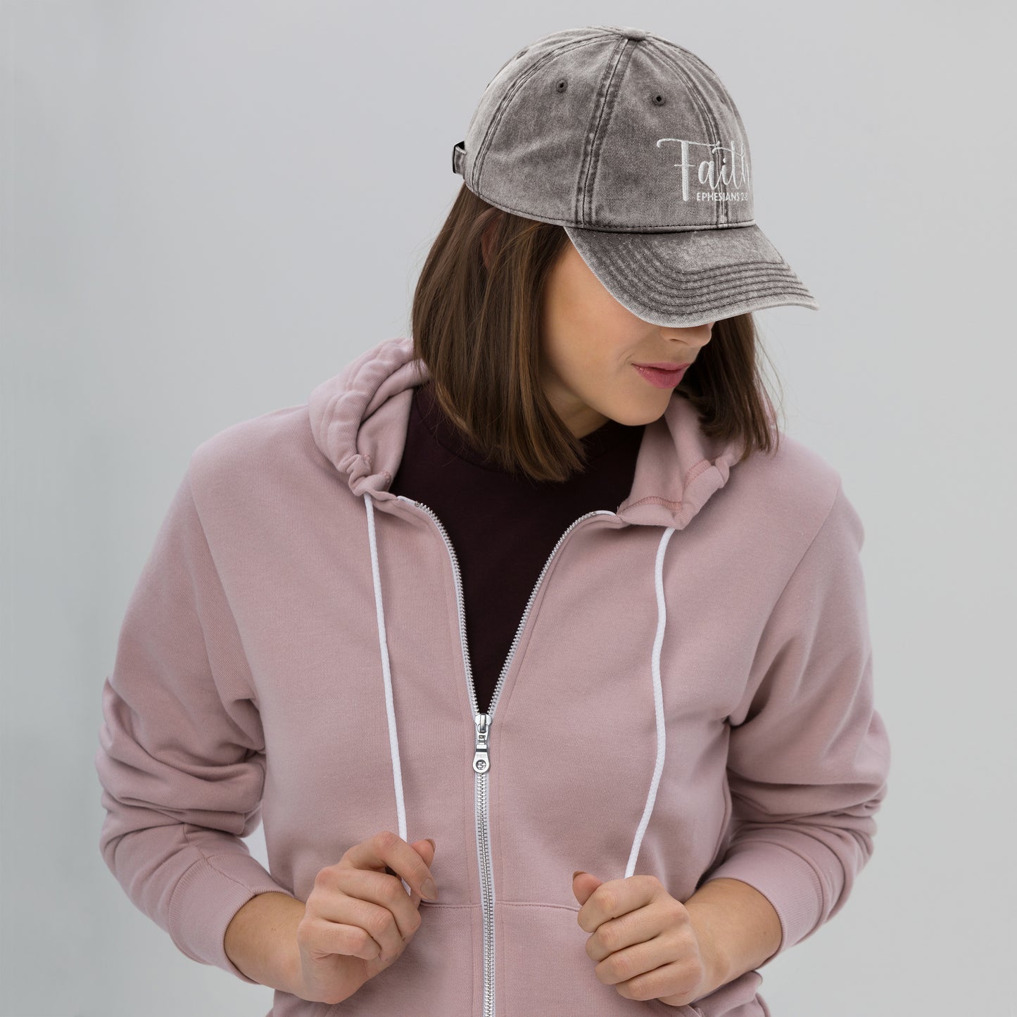 Faith Vintage Cotton Twill Embroidered Cap - Humble & Faithful Co.