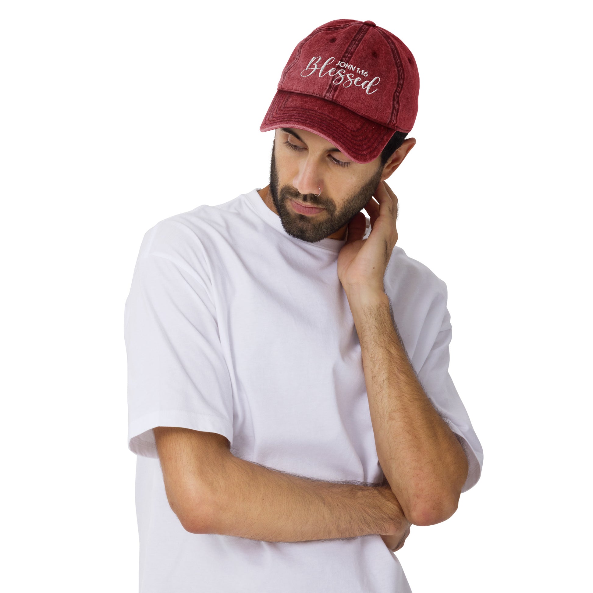 Blessed Vintage Cotton Twill Embroidered Cap - Humble & Faithful Co.
