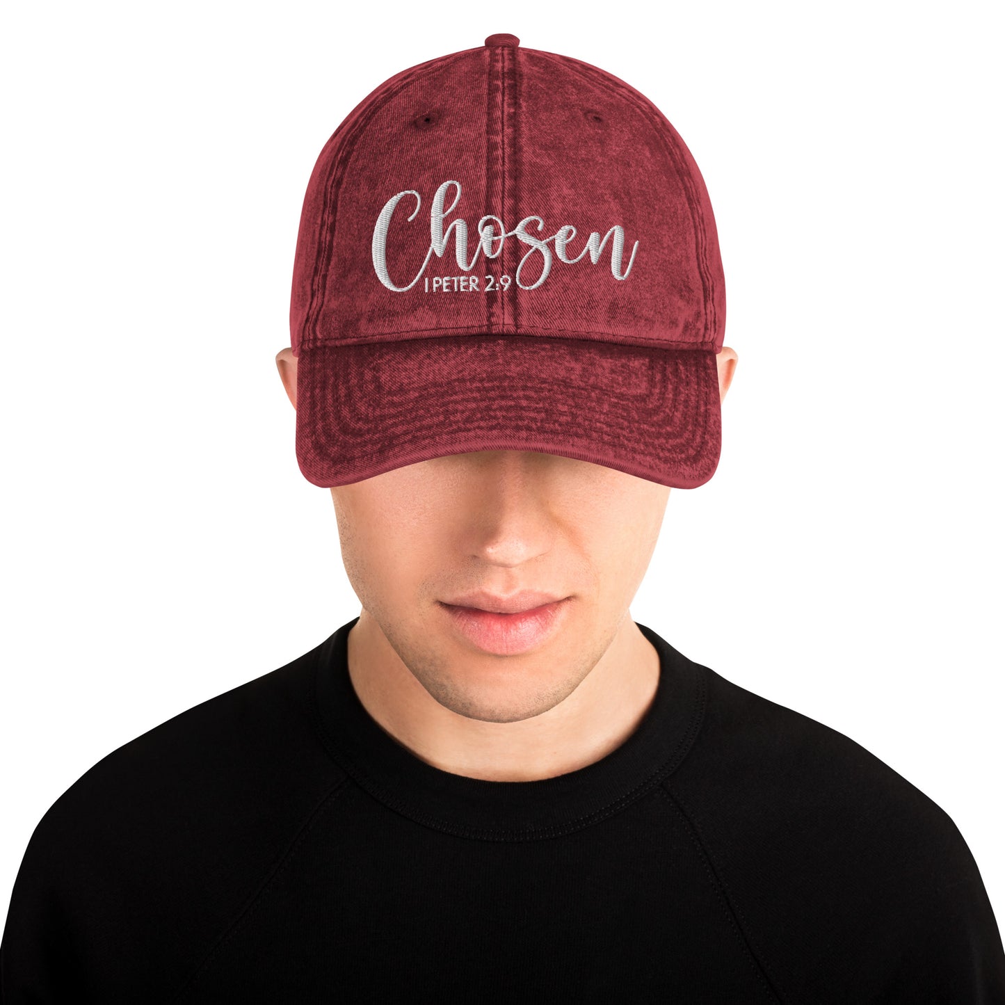 Chosen Vintage Cotton Twill Embroidered Cap (Unisex) - Humble & Faithful Co.