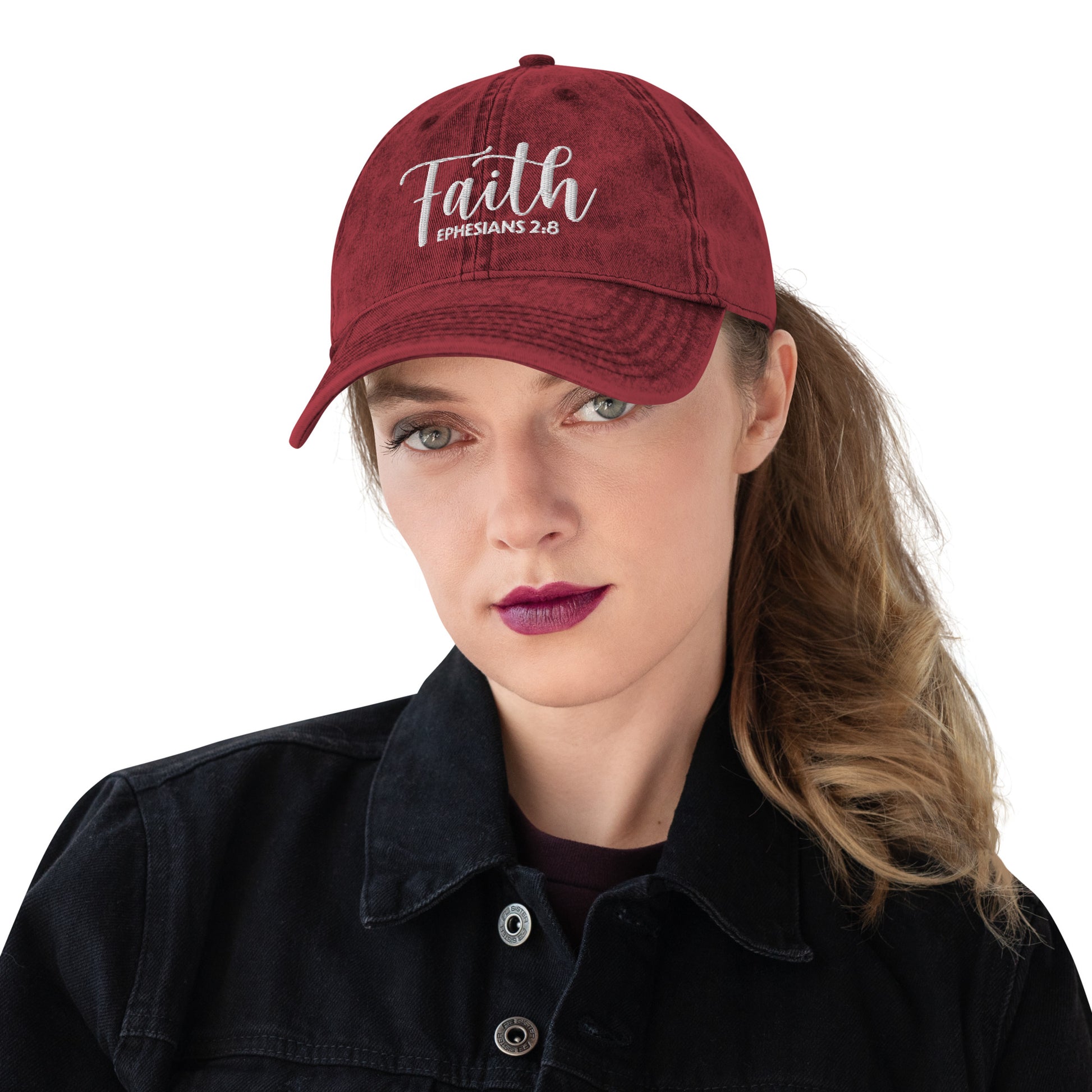 Faith Vintage Cotton Twill Embroidered Cap - Humble & Faithful Co.