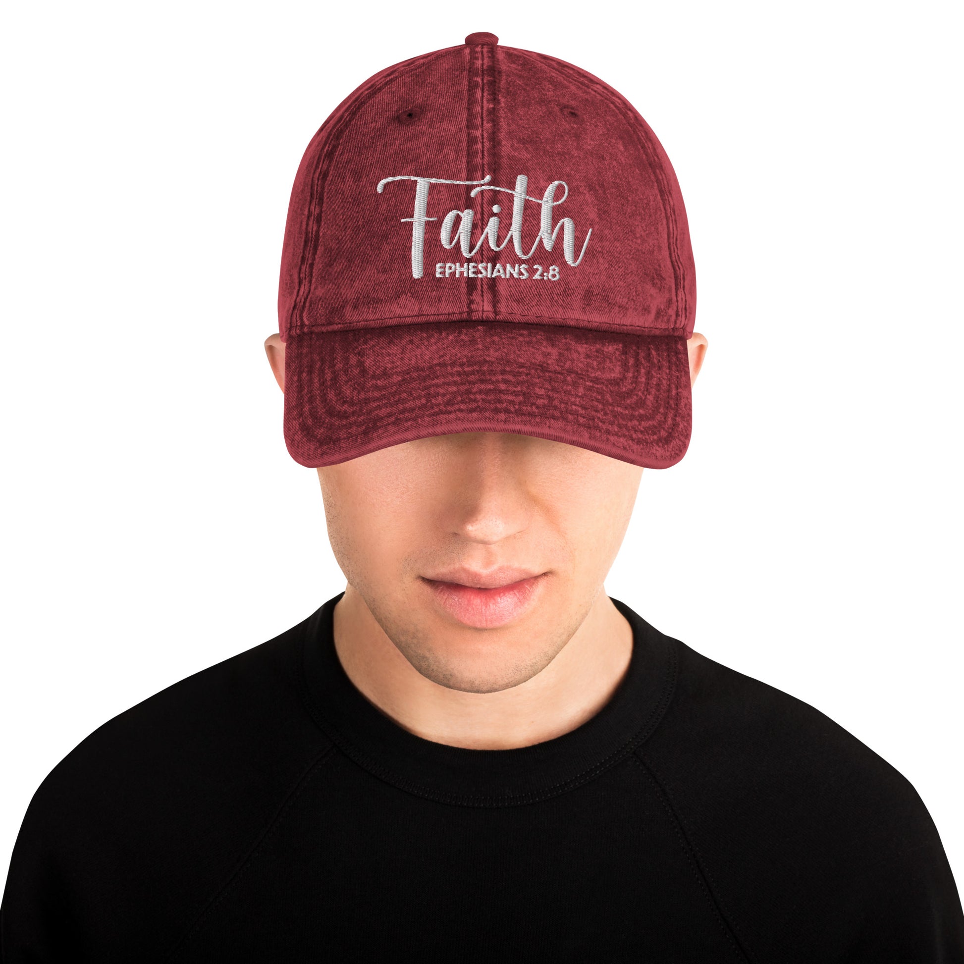 Faith Vintage Cotton Twill Embroidered Cap - Humble & Faithful Co.