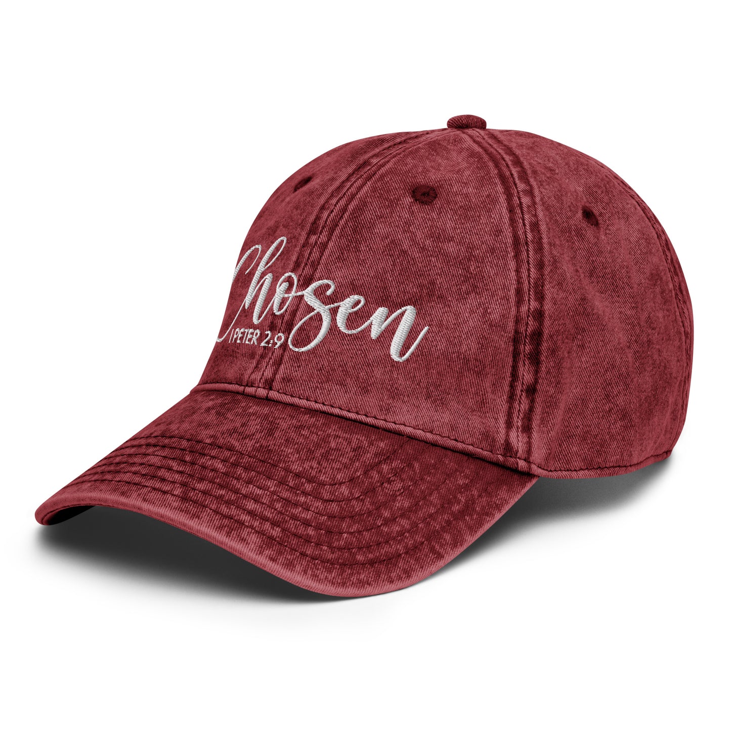 Chosen Vintage Cotton Twill Embroidered Cap (Unisex) - Humble & Faithful Co.