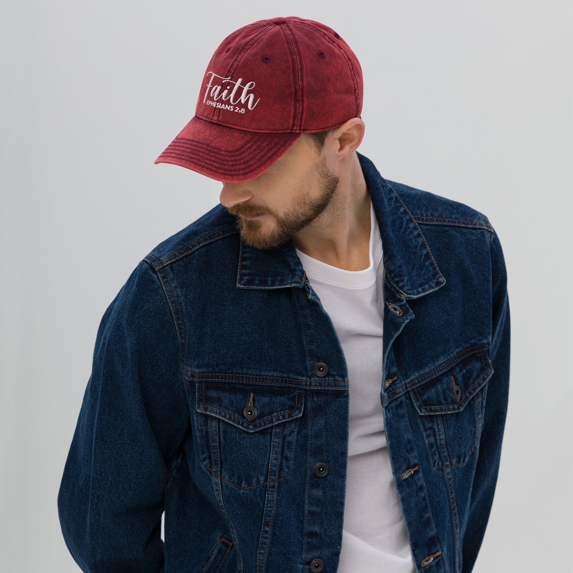 Faith Vintage Cotton Twill Embroidered Cap - Humble & Faithful Co.