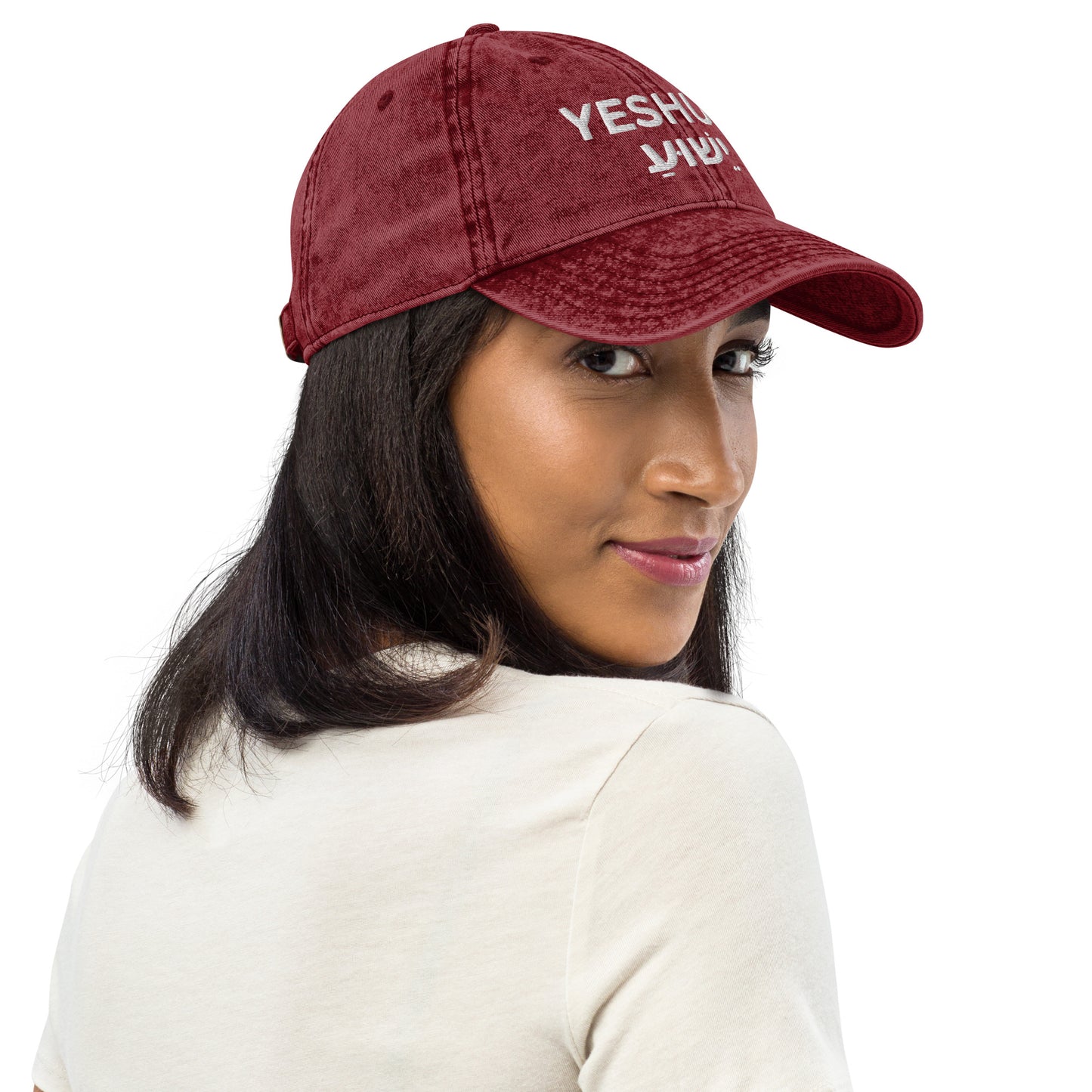 Vintage Cotton Twill "Yeshua" Embroidered Cap - Humble & Faithful Co.