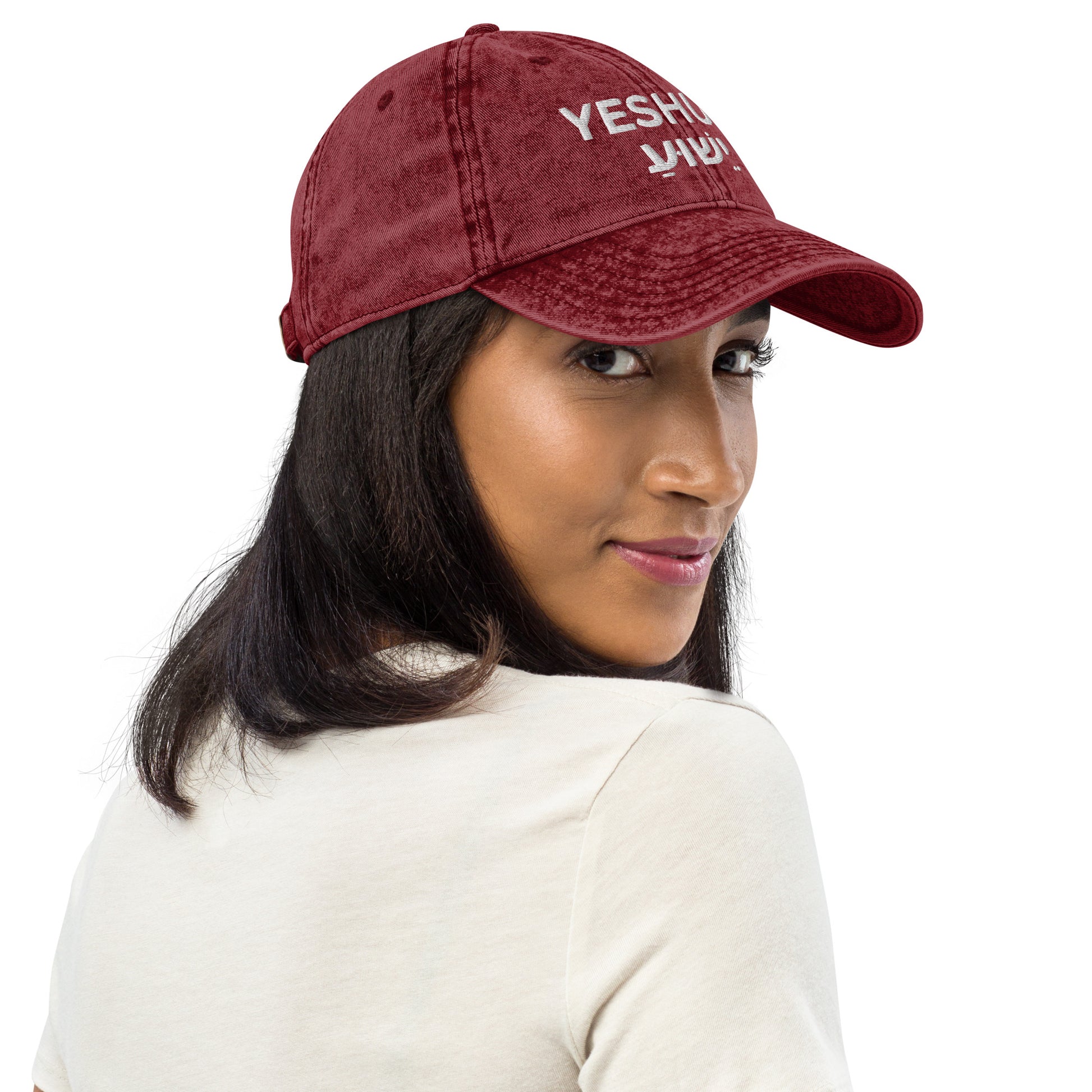 Vintage Cotton Twill "Yeshua" Embroidered Cap - Humble & Faithful Co.