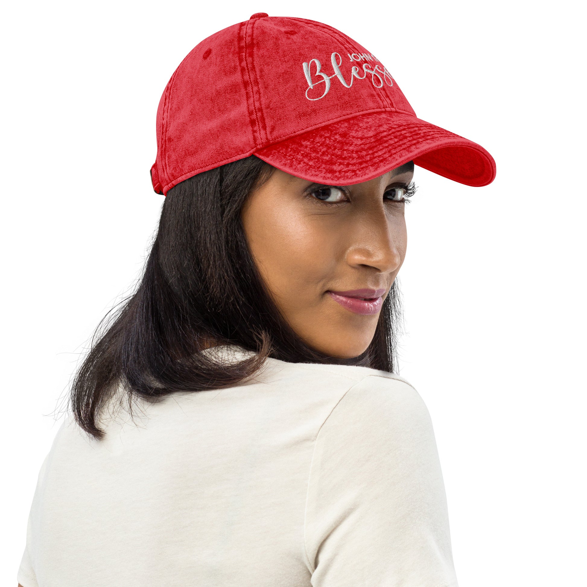 Blessed Vintage Cotton Twill Embroidered Cap - Humble & Faithful Co.