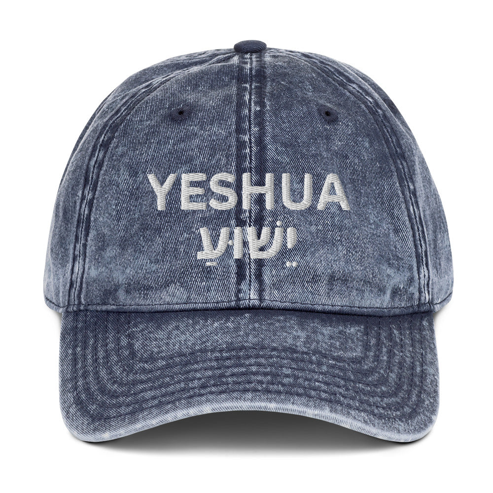 Vintage Cotton Twill "Yeshua" Embroidered Cap - Humble & Faithful Co.
