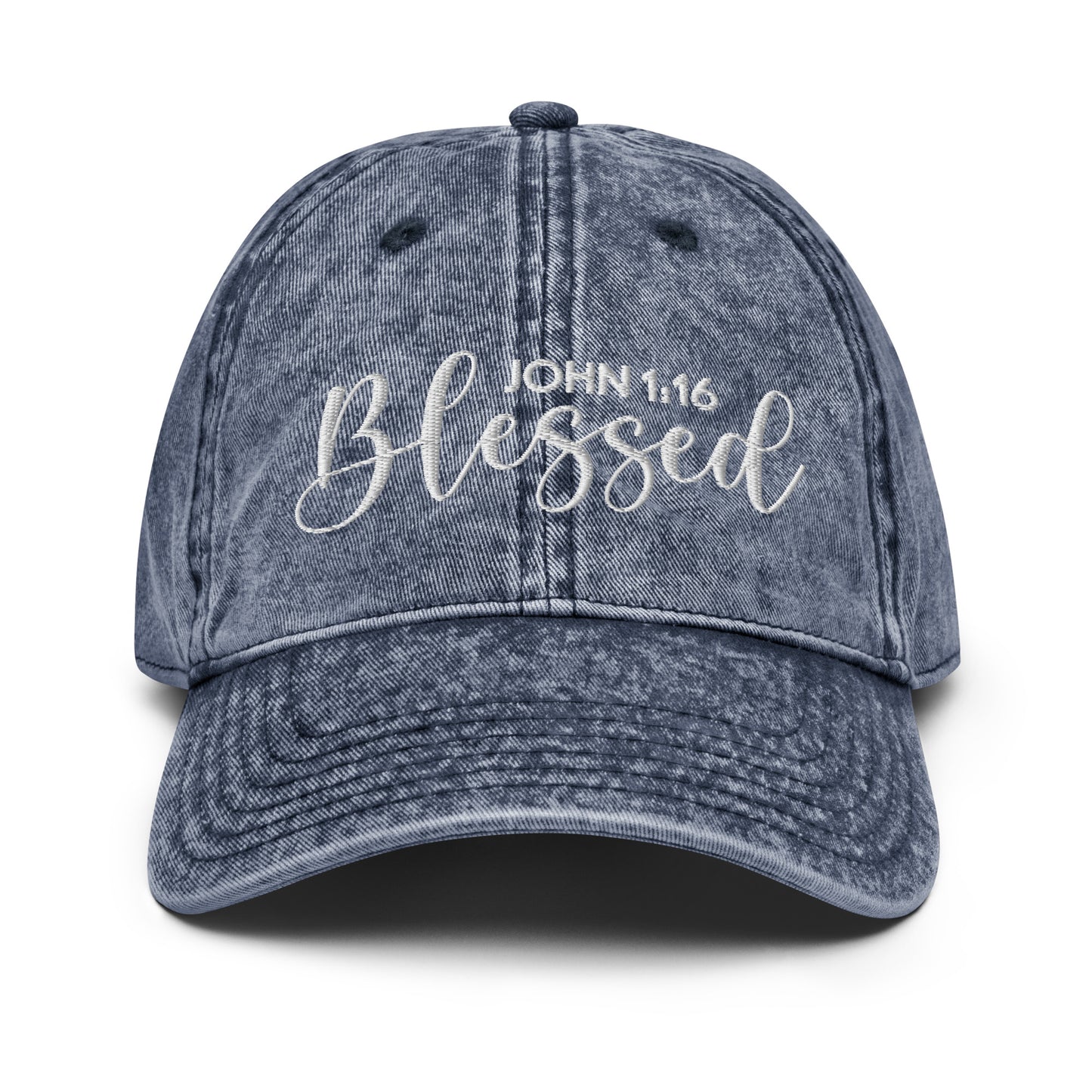 Blessed Vintage Cotton Twill Embroidered Cap - Humble & Faithful Co.