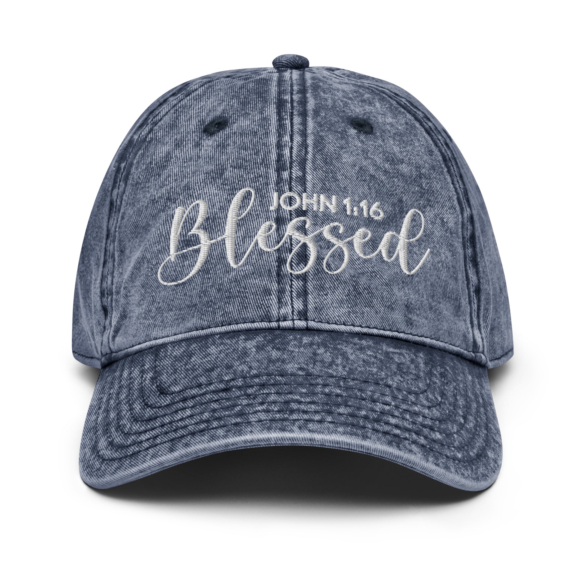 Blessed Vintage Cotton Twill Embroidered Cap - Humble & Faithful Co.