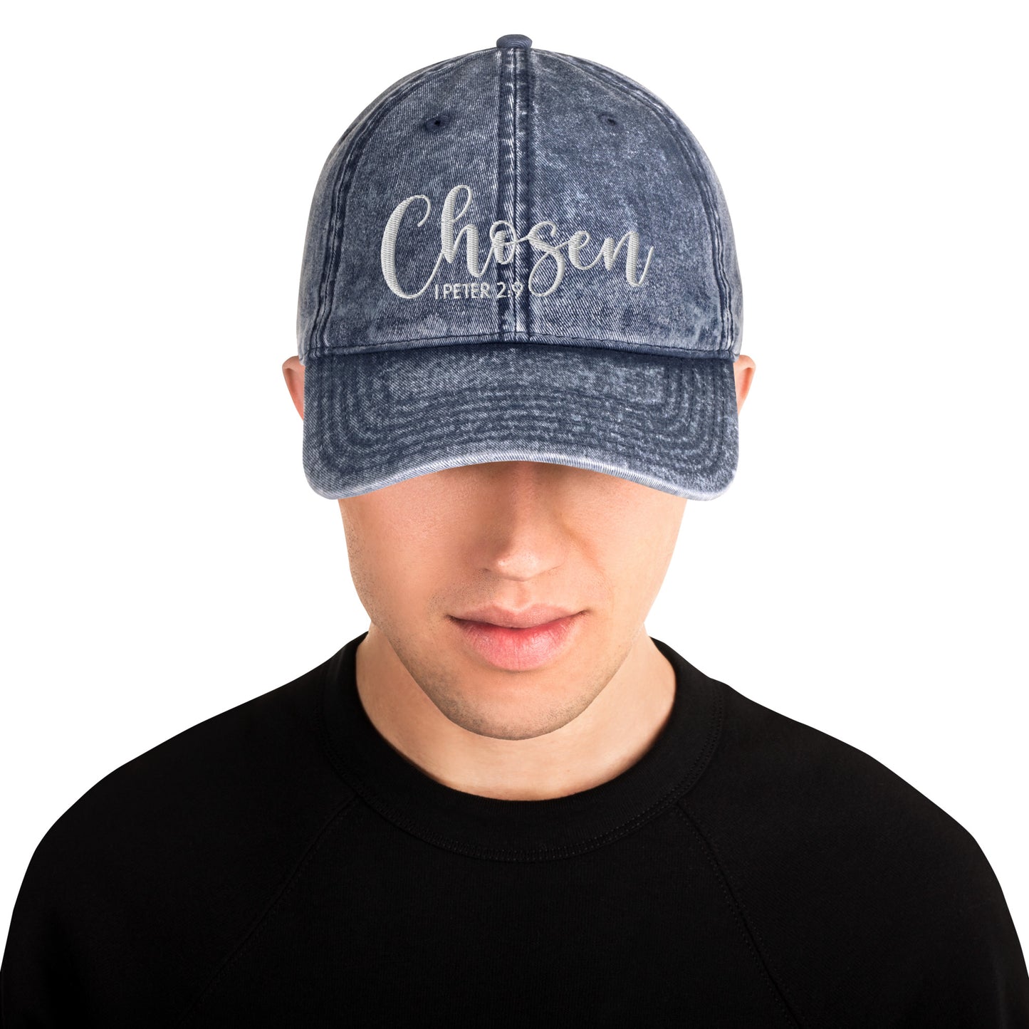 Chosen Vintage Cotton Twill Embroidered Cap (Unisex) - Humble & Faithful Co.