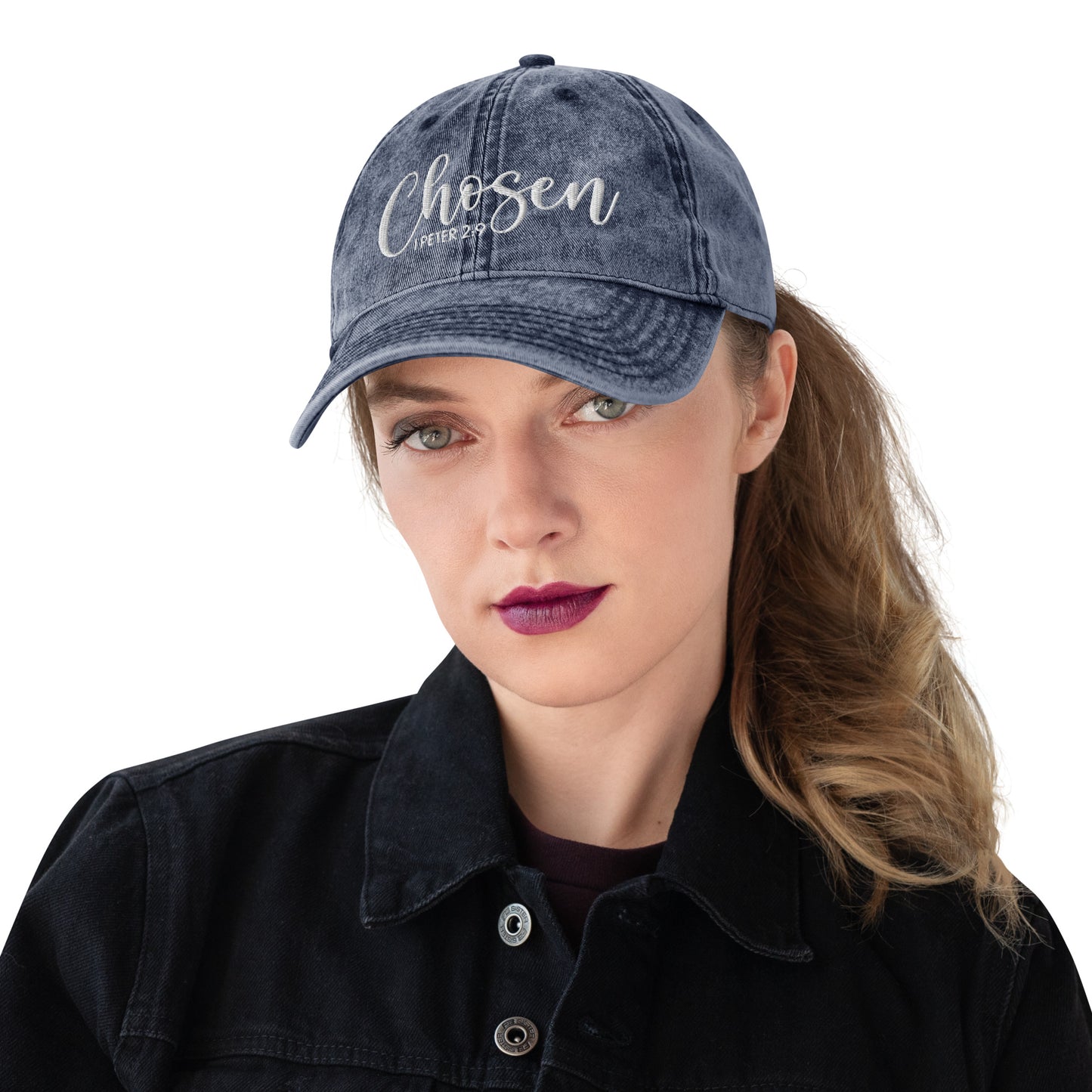 Chosen Vintage Cotton Twill Embroidered Cap (Unisex) - Humble & Faithful Co.