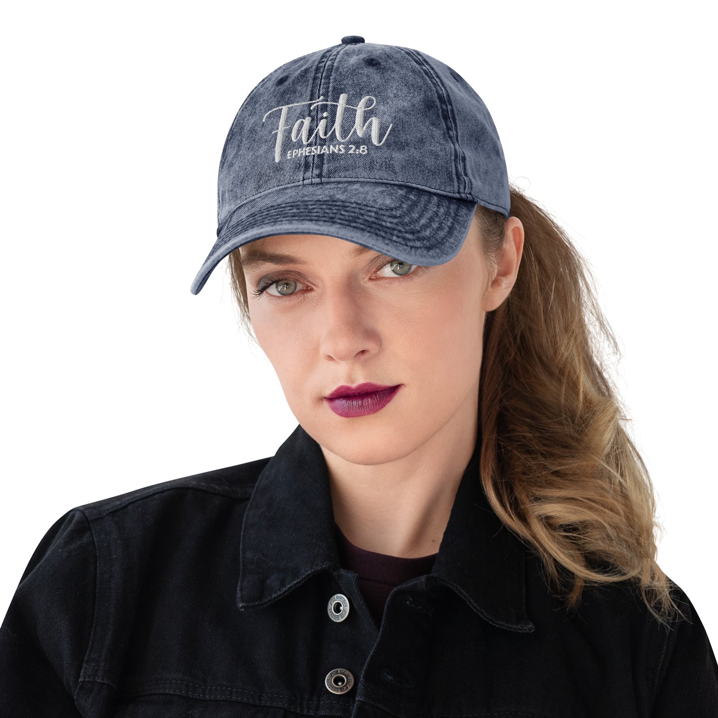Faith Vintage Cotton Twill Embroidered Cap - Humble & Faithful Co.