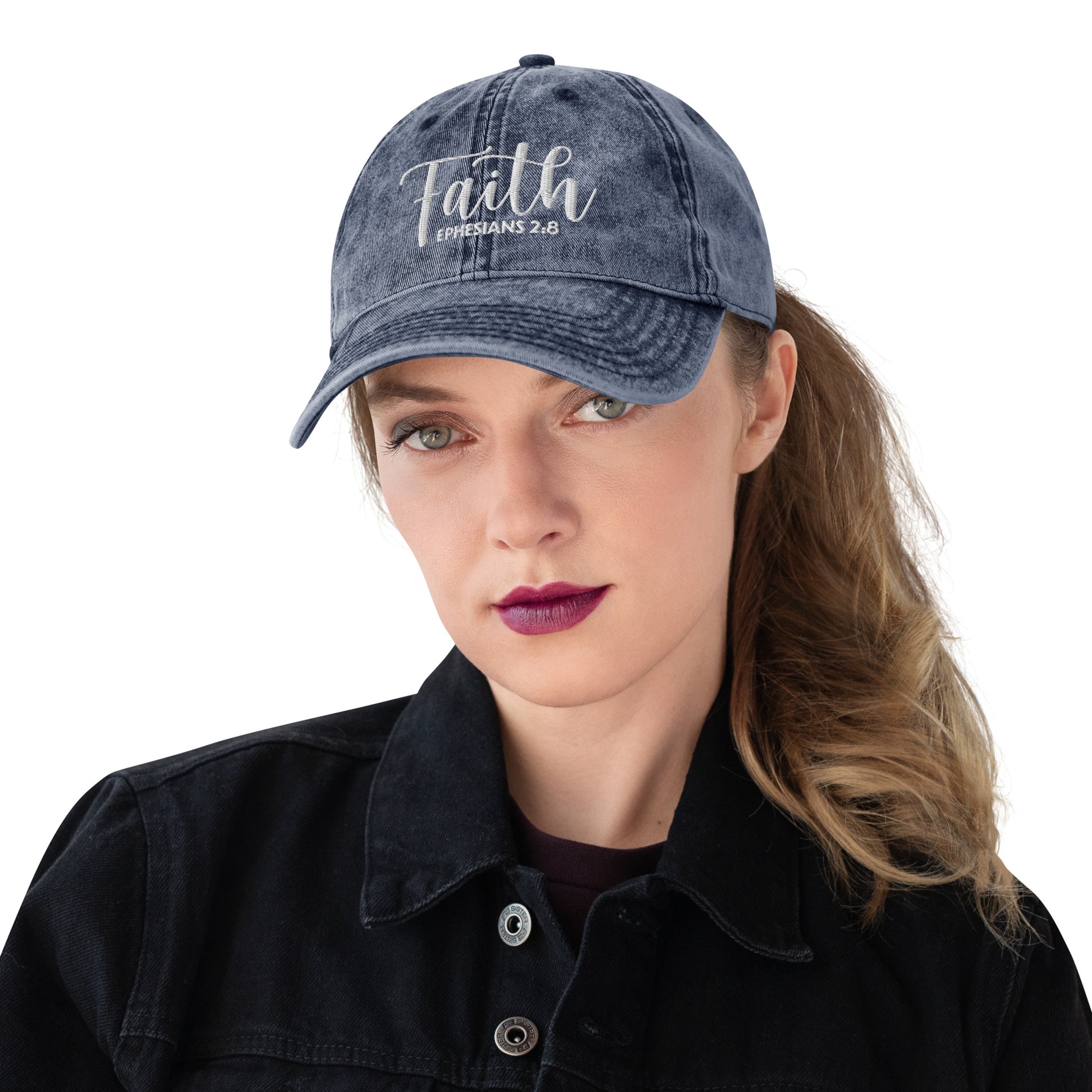 Faith Vintage Cotton Twill Embroidered Cap - Humble & Faithful Co.