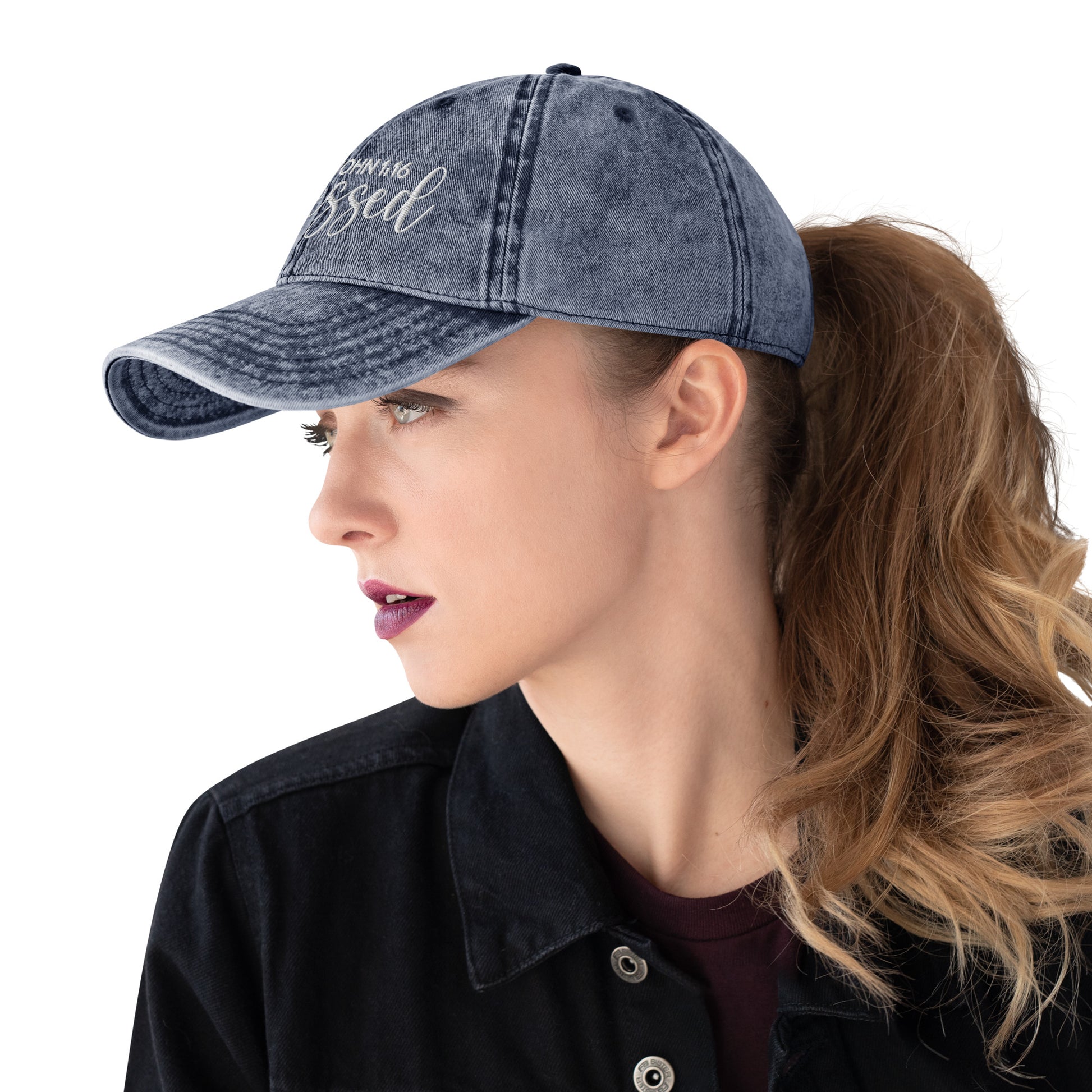 Blessed Vintage Cotton Twill Embroidered Cap - Humble & Faithful Co.