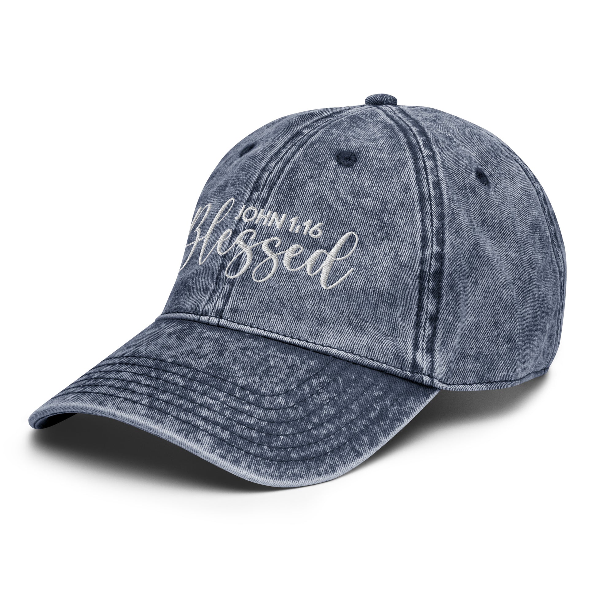 Blessed Vintage Cotton Twill Embroidered Cap - Humble & Faithful Co.