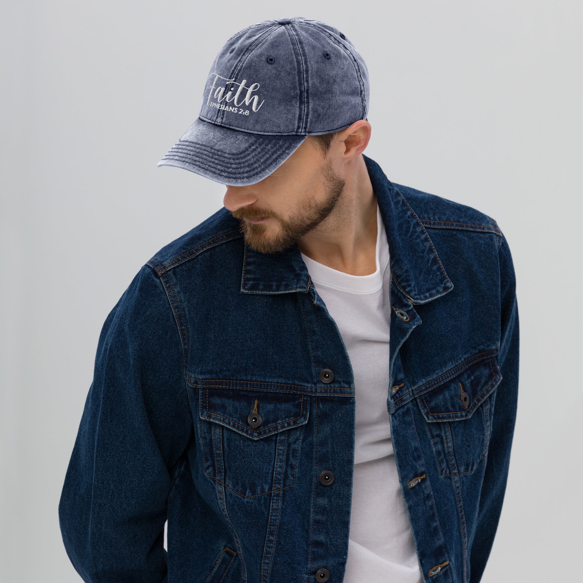 Faith Vintage Cotton Twill Embroidered Cap - Humble & Faithful Co.