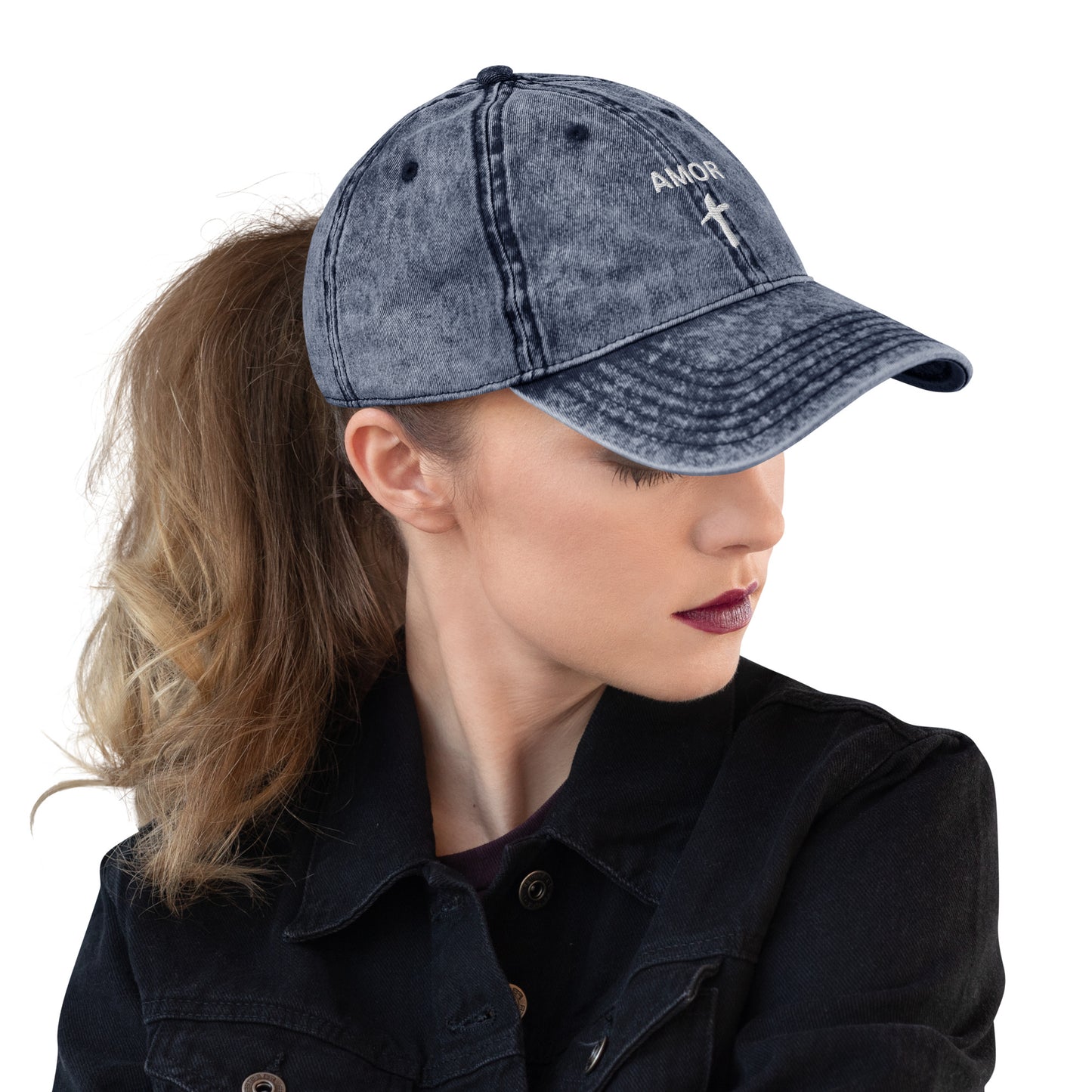 Vintage Cotton Twill "Amor" Embroidered Cap - Humble & Faithful Co.