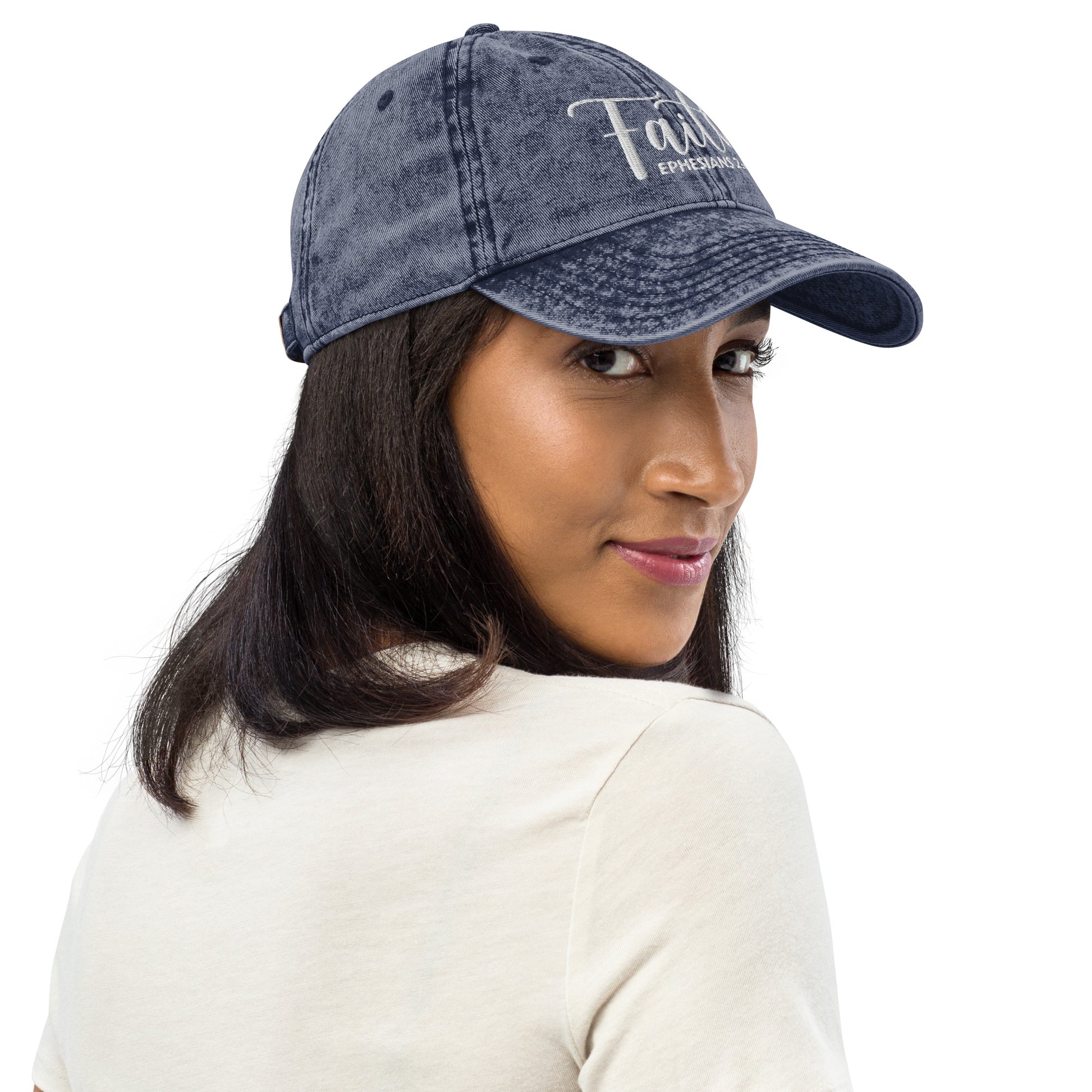 Faith Vintage Cotton Twill Embroidered Cap - Humble & Faithful Co.