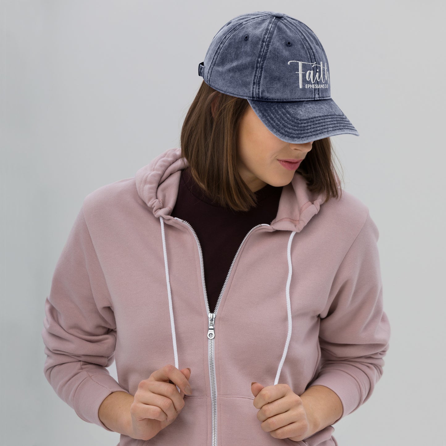Faith Vintage Cotton Twill Embroidered Cap - Humble & Faithful Co.