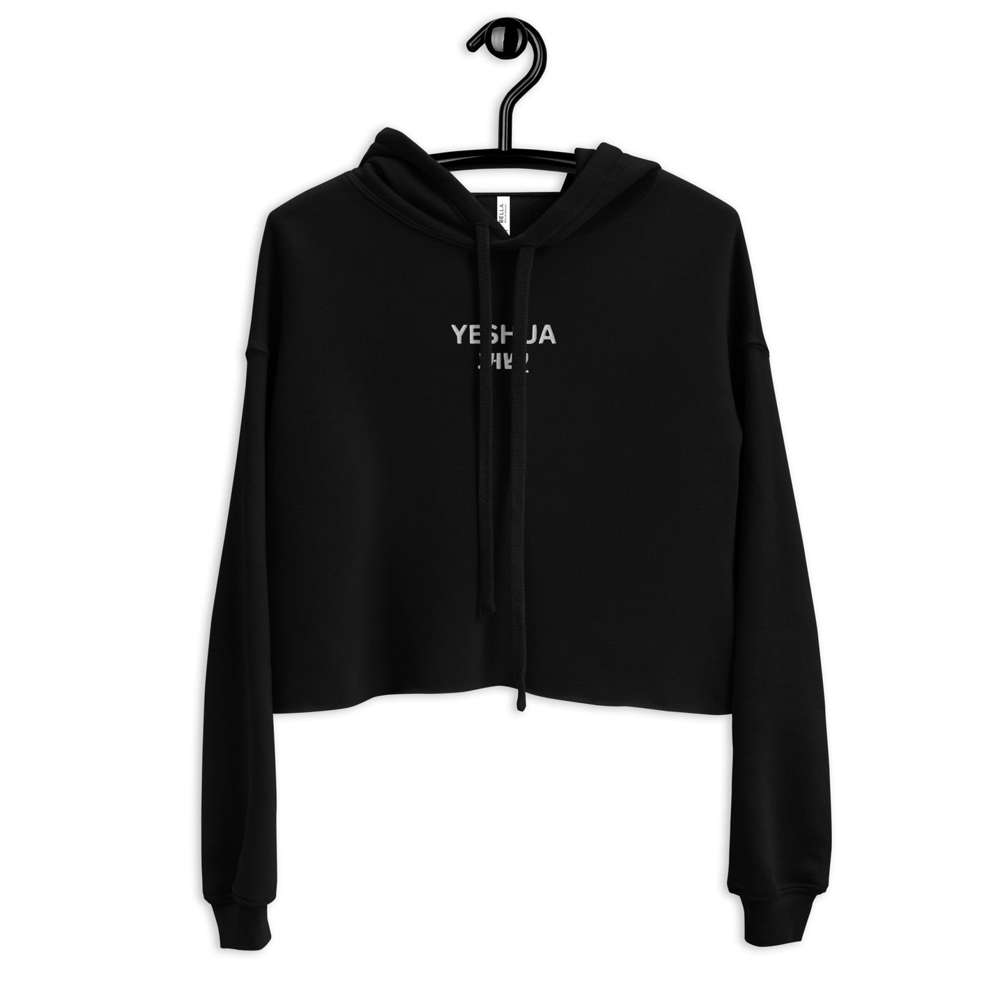 Yeshua Embroidered Cropped Fleece Hoodie - Humble & Faithful Co.