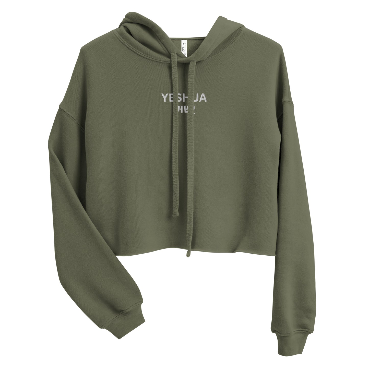 Yeshua Embroidered Cropped Fleece Hoodie - Humble & Faithful Co.