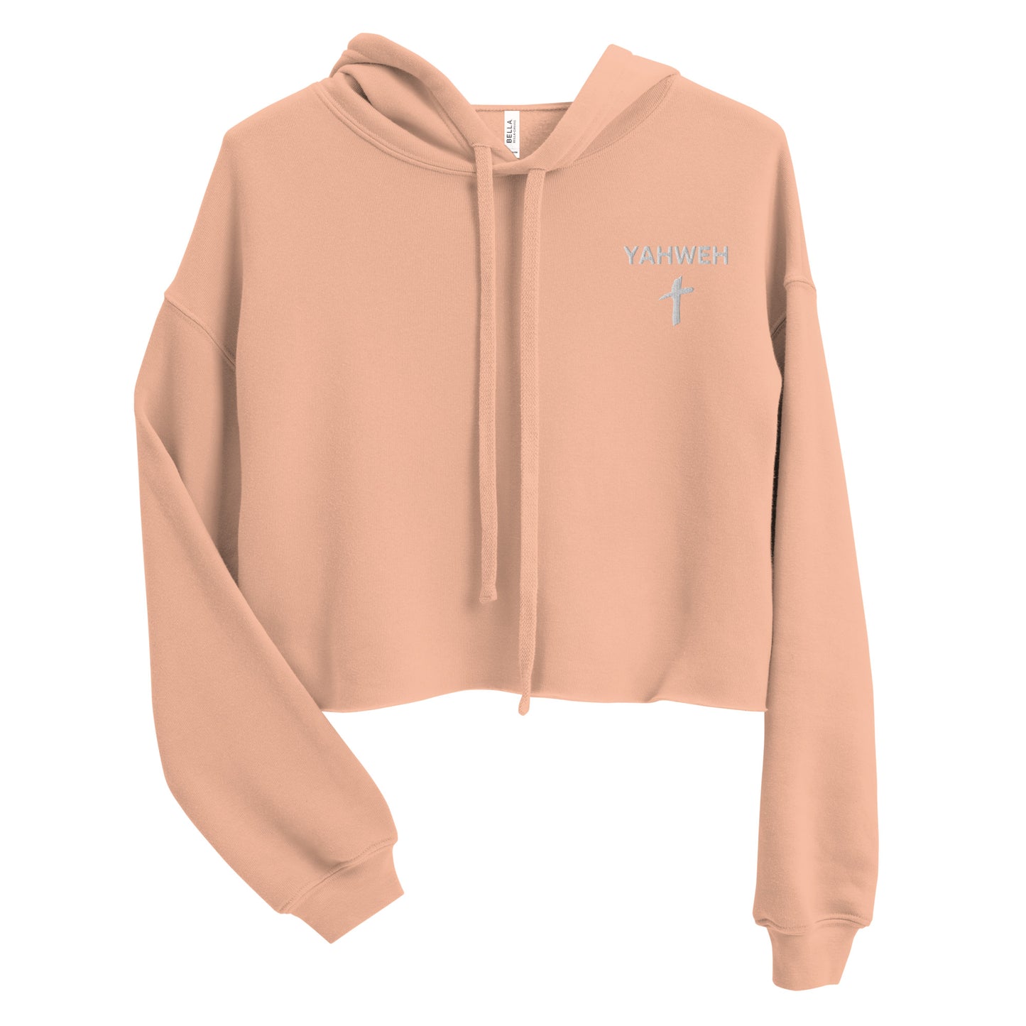 Yahweh Embroidered Crop Fleece Hoodie - Humble & Faithful Co.