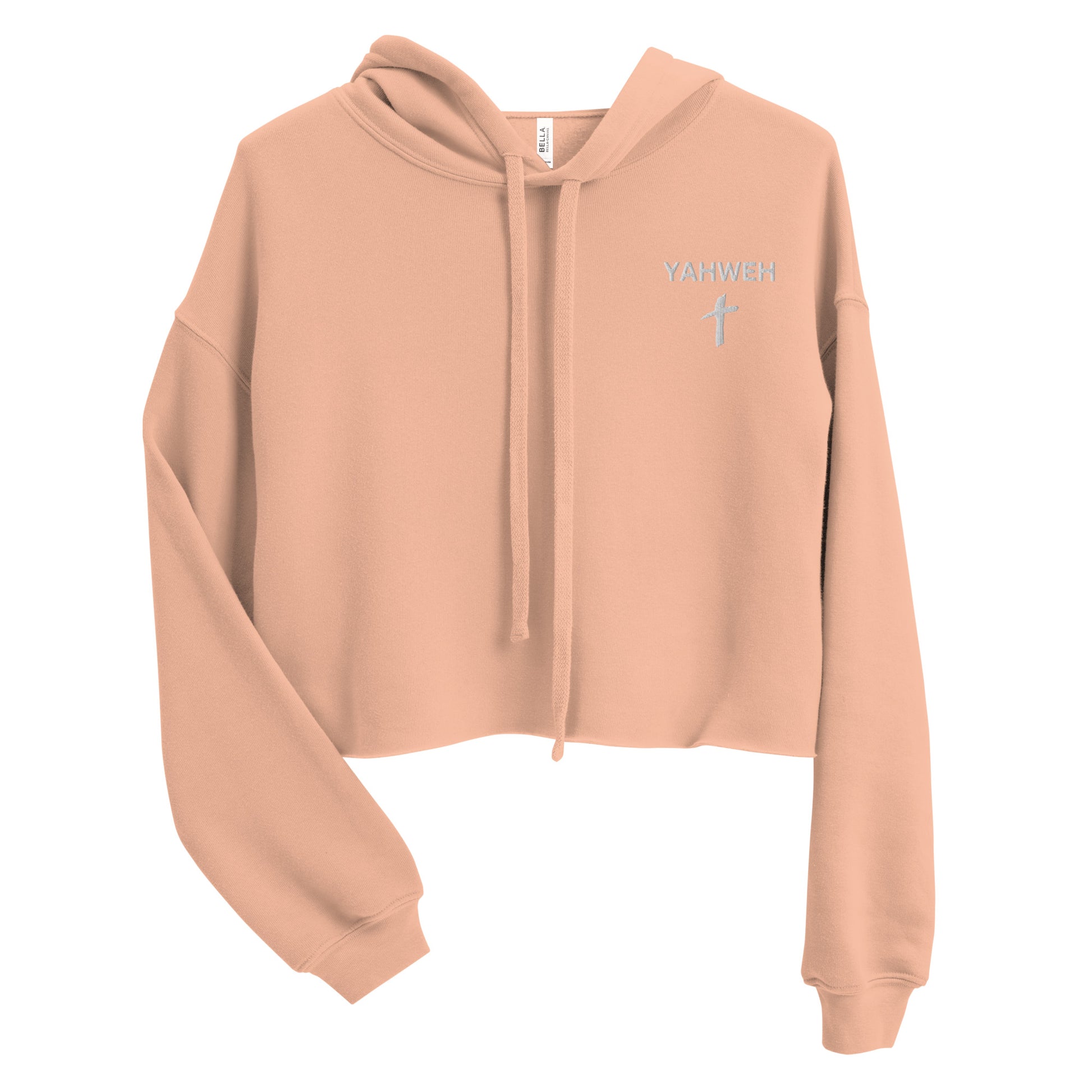Yahweh Embroidered Crop Fleece Hoodie - Humble & Faithful Co.