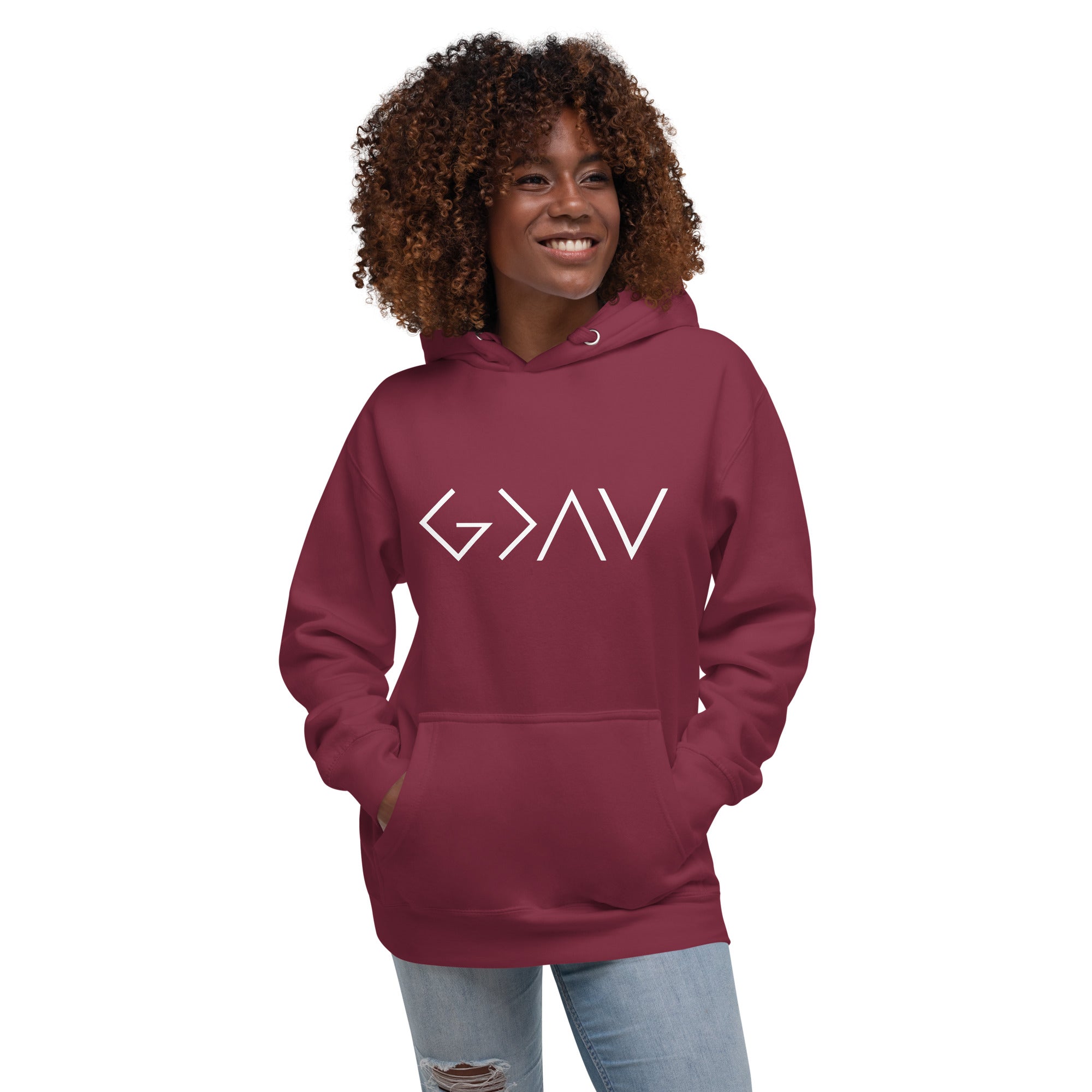 God is Greater than the Highs and Lows Hoodie Humble Faithful Co