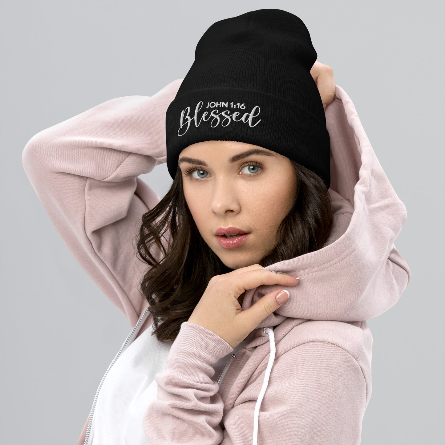 Blessed Embroidered Cuffed Beanie (Unisex) - Humble & Faithful Co.