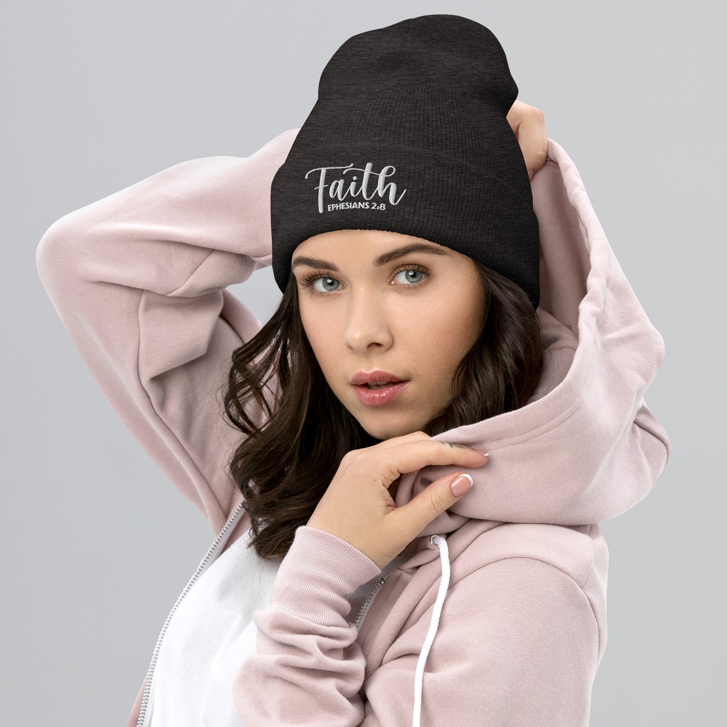 Faith Embroidered Cuffed Beanie (Unisex) - Humble & Faithful Co.