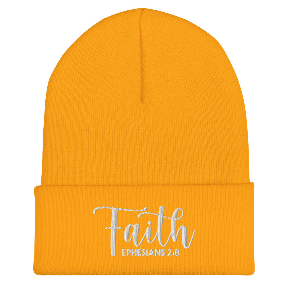 Faith Embroidered Cuffed Beanie (Unisex) - Humble & Faithful Co.