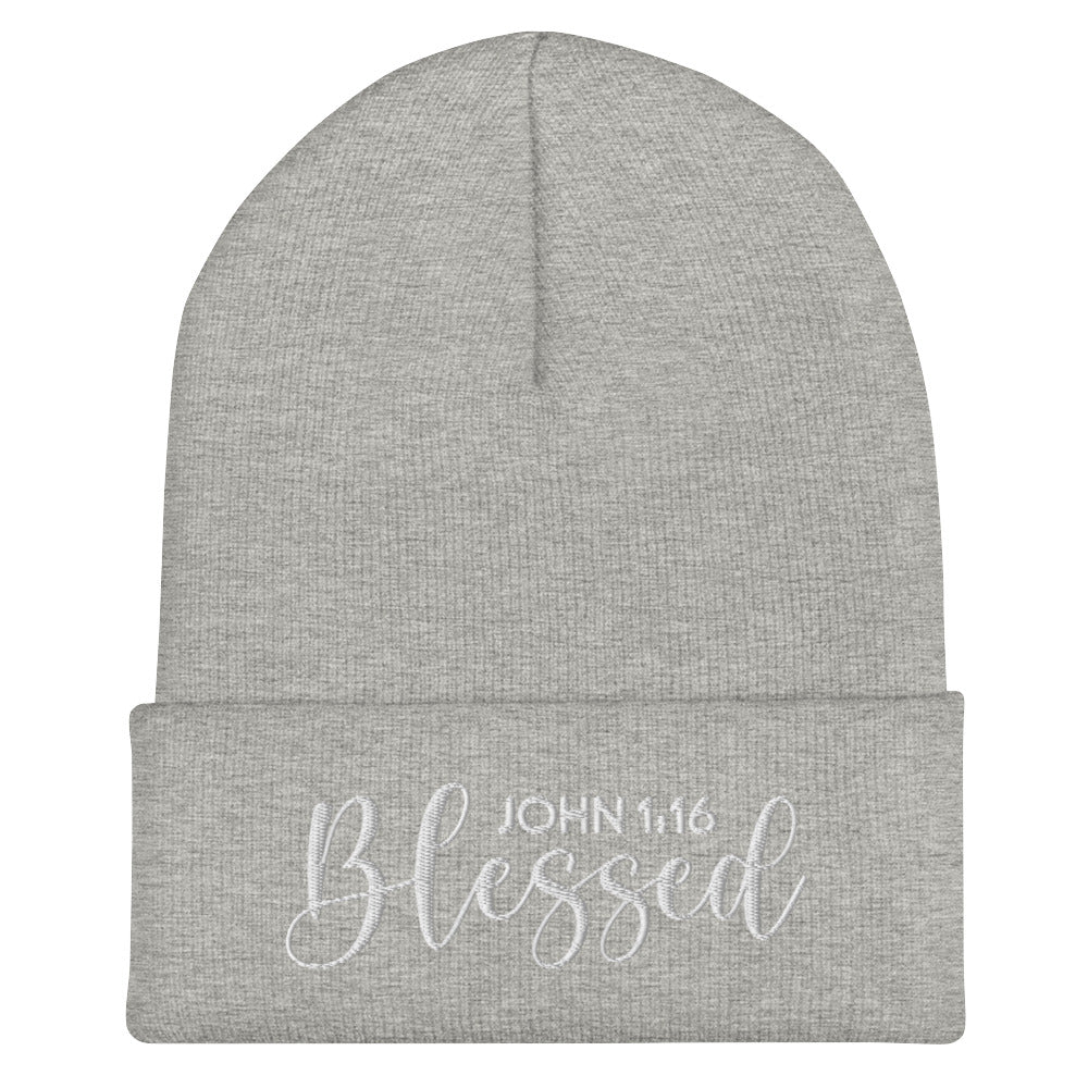 Blessed Embroidered Cuffed Beanie (Unisex) - Humble & Faithful Co.