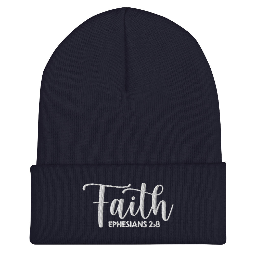 Faith Embroidered Cuffed Beanie (Unisex) - Humble & Faithful Co.