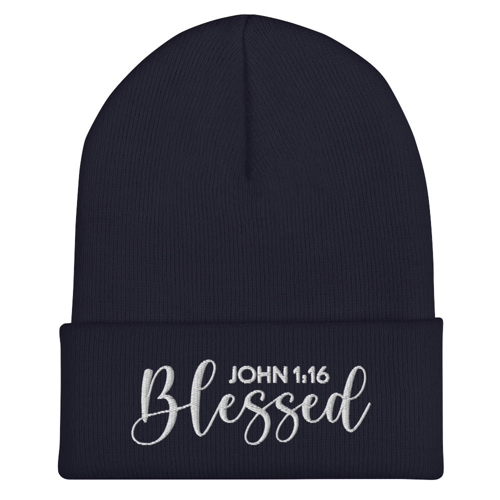 Blessed Embroidered Cuffed Beanie (Unisex) - Humble & Faithful Co.