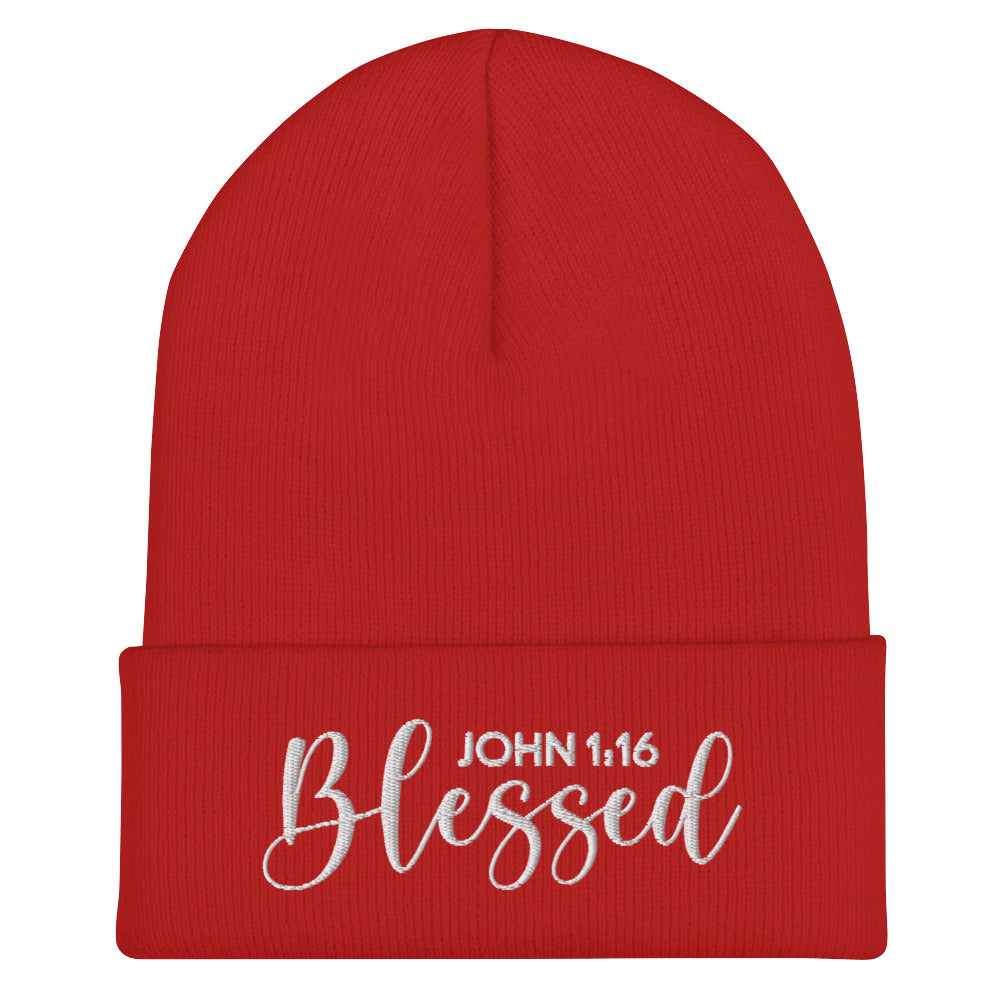 Blessed Embroidered Cuffed Beanie (Unisex) - Humble & Faithful Co.