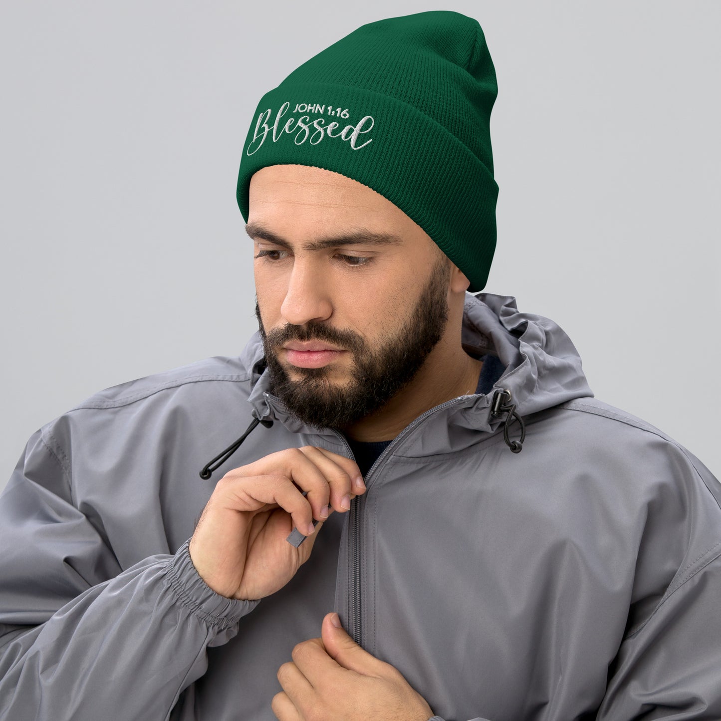 Blessed Embroidered Cuffed Beanie (Unisex) - Humble & Faithful Co.