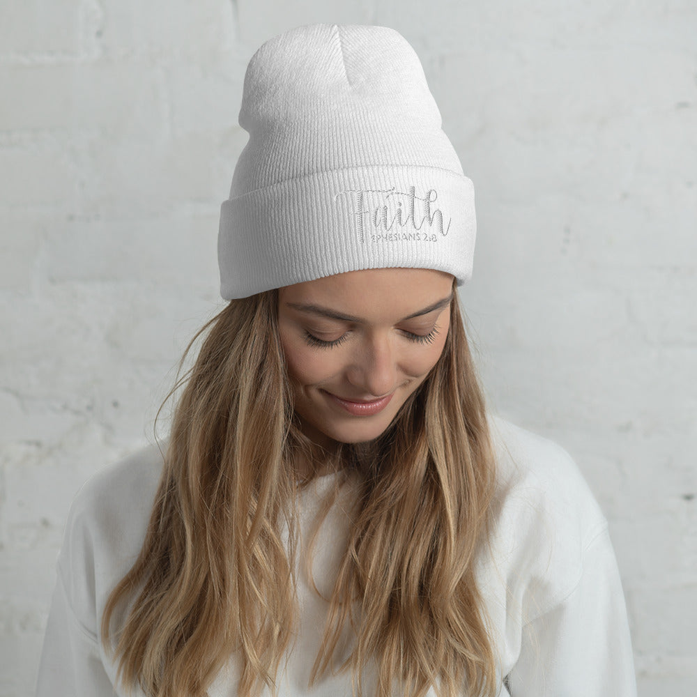 Faith Embroidered Cuffed Beanie (Unisex) - Humble & Faithful Co.