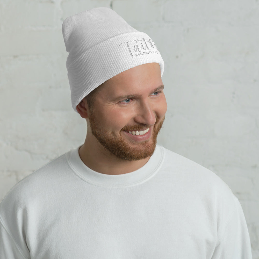 Faith Embroidered Cuffed Beanie (Unisex) - Humble & Faithful Co.