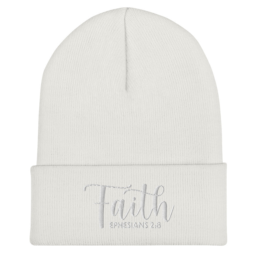 Faith Embroidered Cuffed Beanie (Unisex) - Humble & Faithful Co.