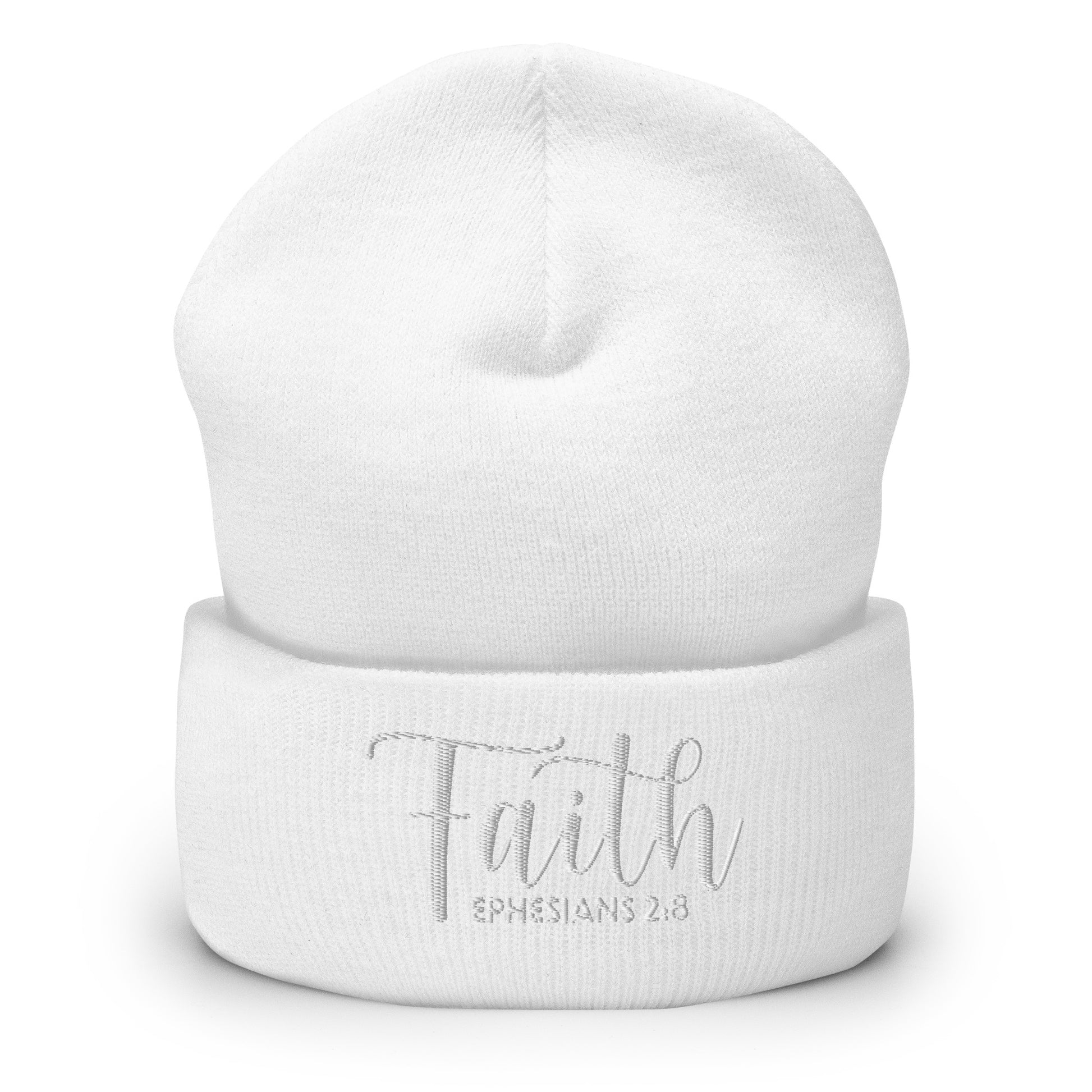 Faith Embroidered Cuffed Beanie (Unisex) - Humble & Faithful Co.