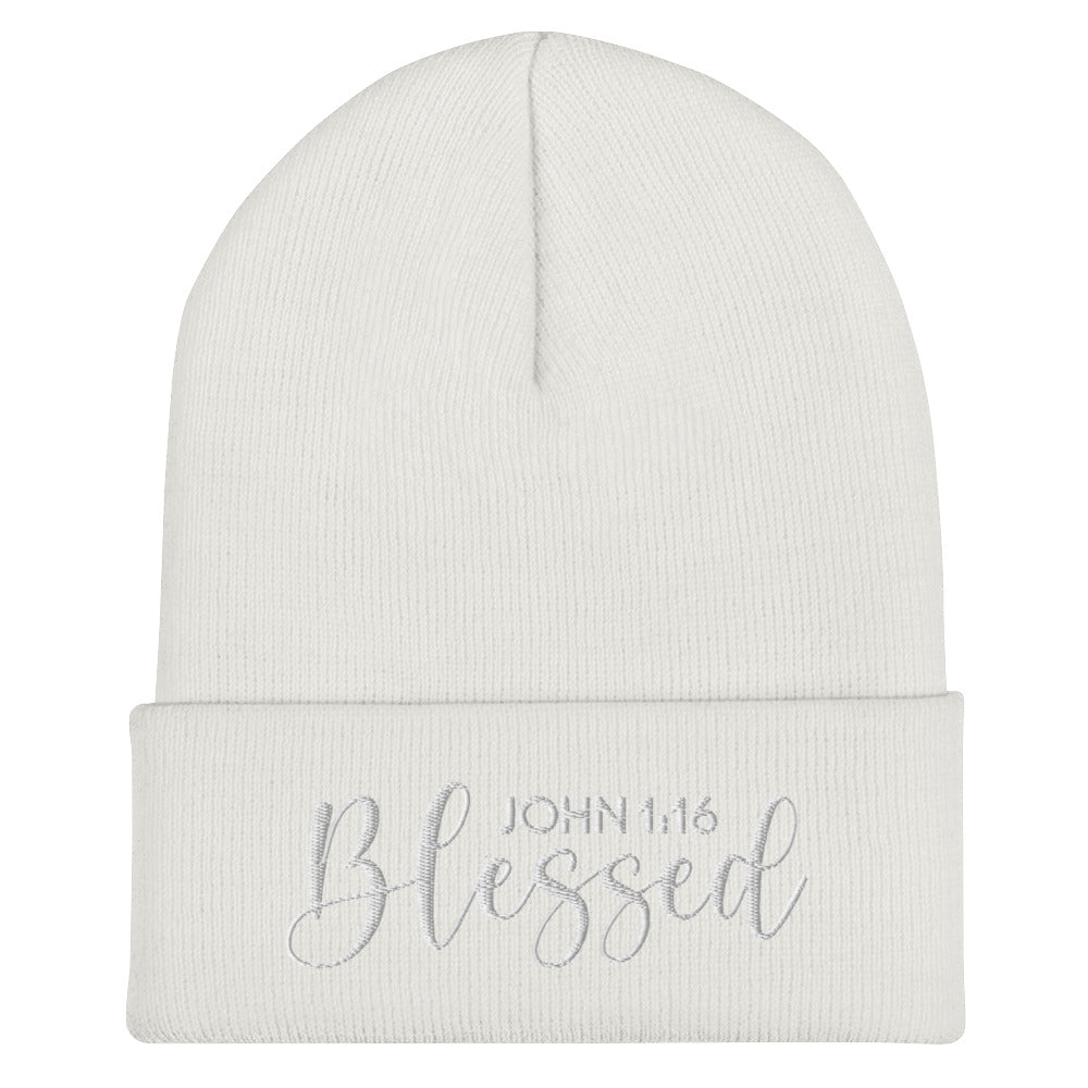 Blessed Embroidered Cuffed Beanie (Unisex) - Humble & Faithful Co.